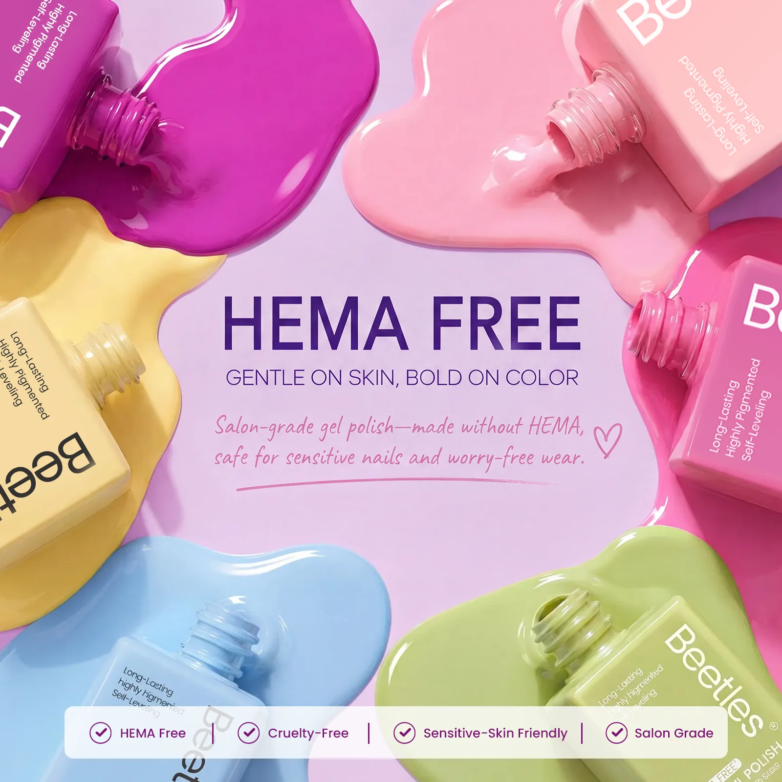 (Each 15ml) Pastel Sonata - Beetles 30 Colors HEMA Free Summer Nails Gel Polish Set - Image 2