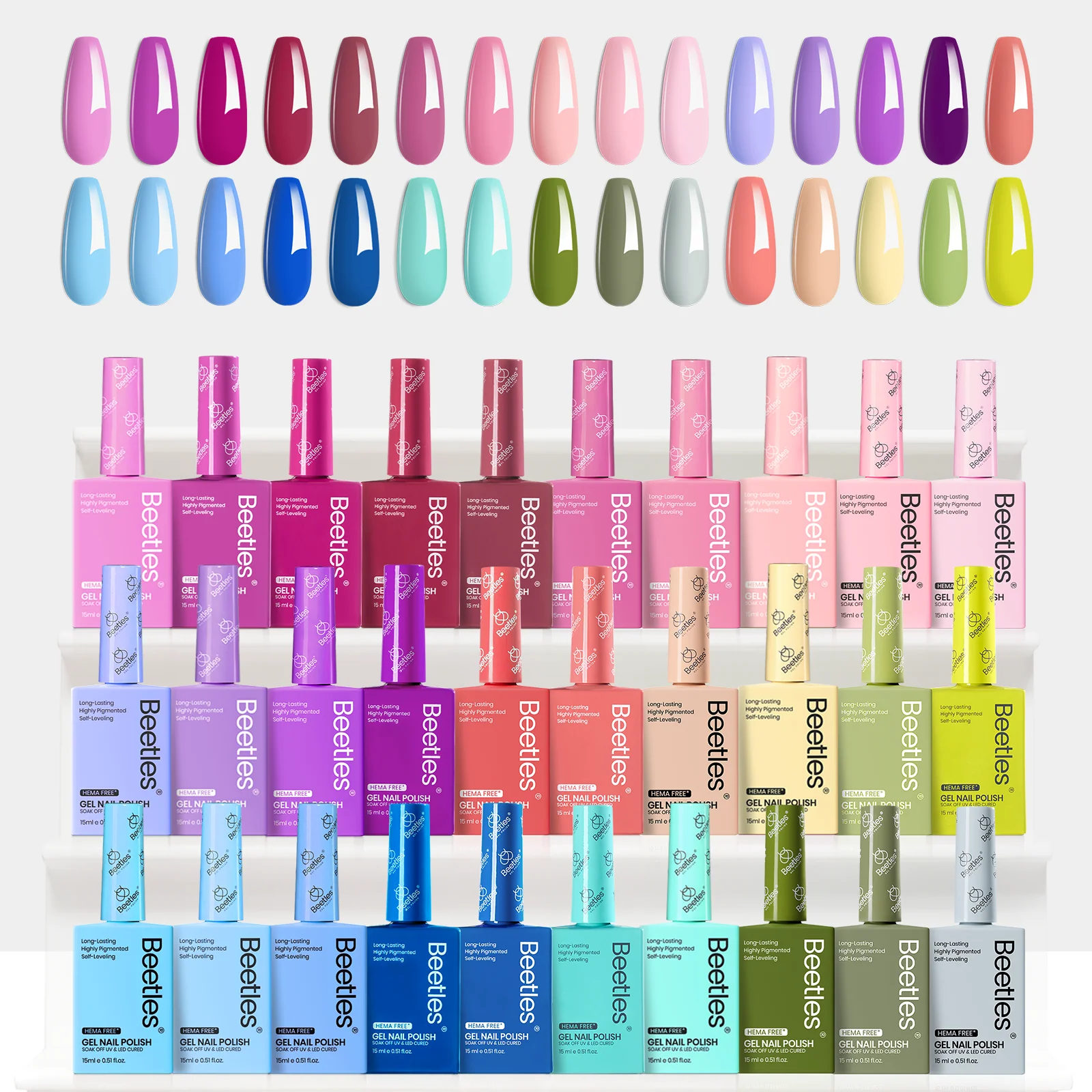 (Each 15ml) Pastel Sonata - Beetles 30 Colors HEMA Free Summer Nails Gel Polish Set - Image 5