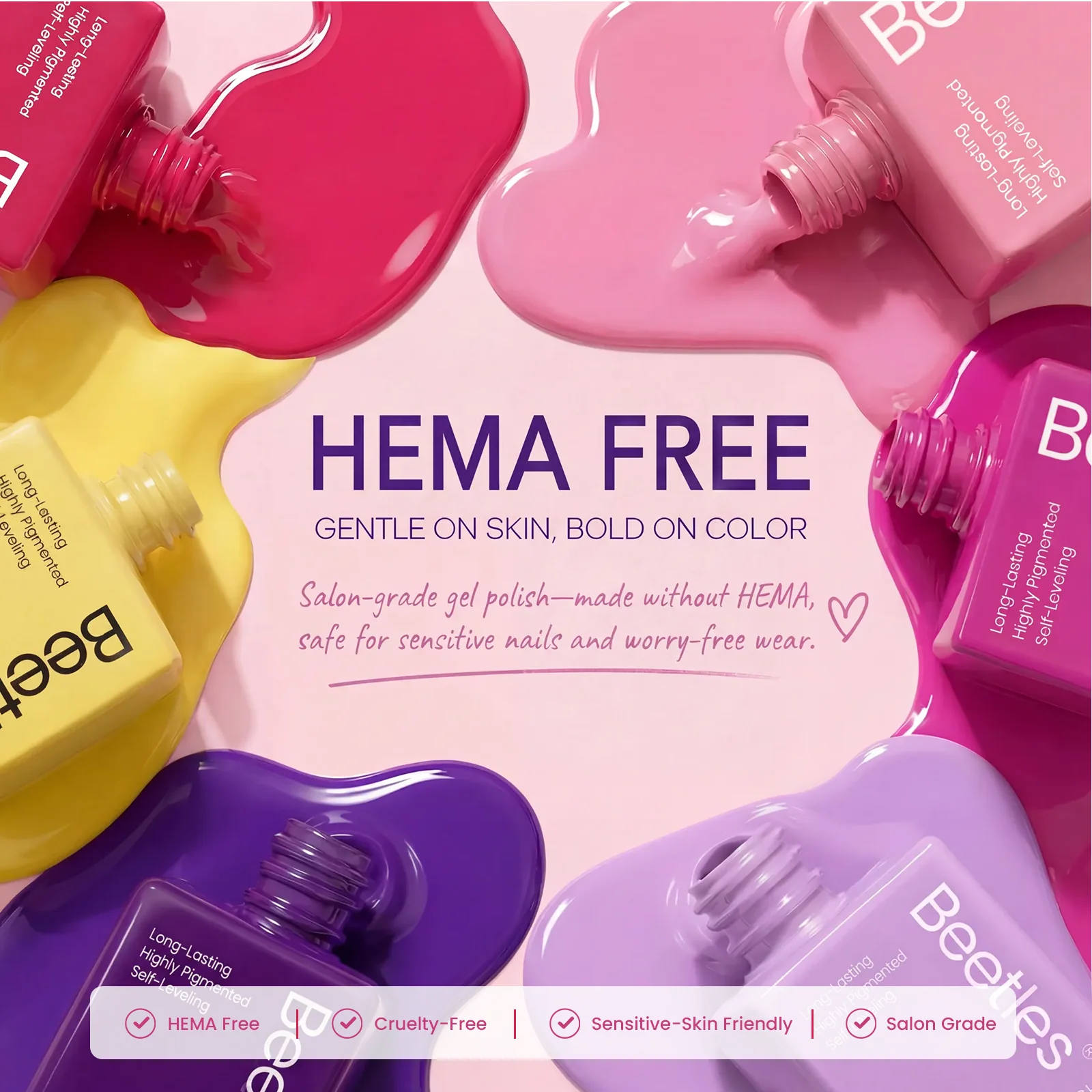 (Each 15ml) Summer Tide - Beetles 30 Colors HEMA Free Summer Nails Gel Polish Set - Image 2