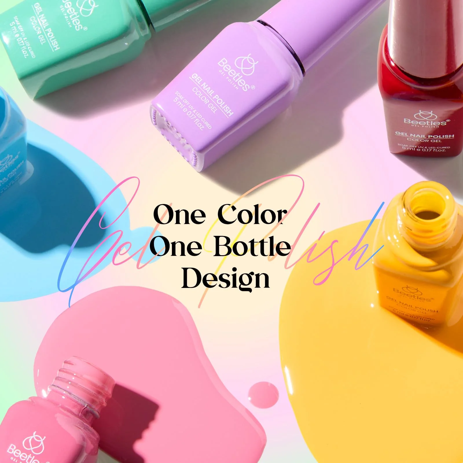 Beetles Gel Nail Starter Kit Emotional Journey 45 Colors Summer Nails Grade Colorful Bottle All-in-One Mani Kit - Image 3