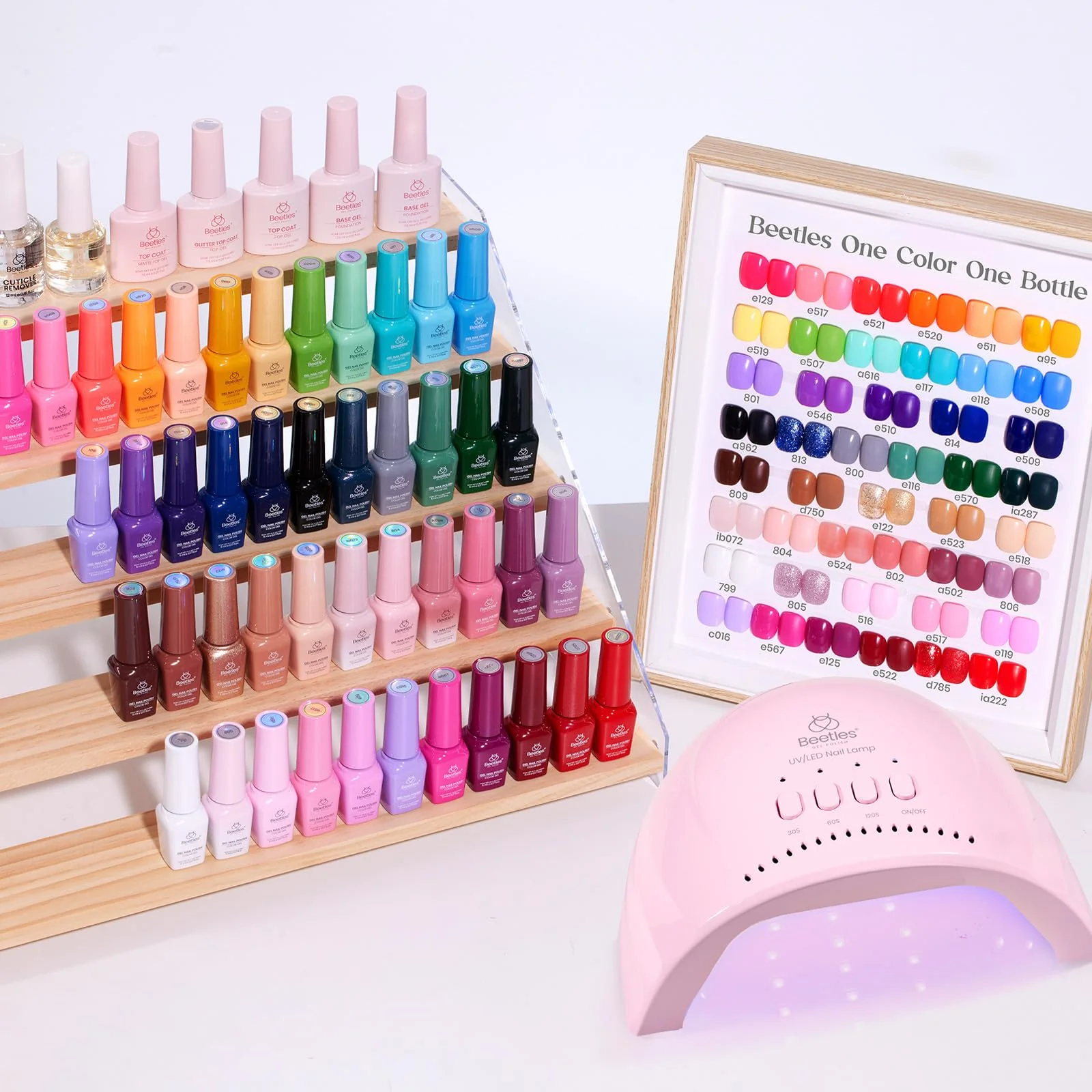 Beetles Gel Nail Starter Kit Emotional Journey 45 Colors Summer Nails Grade Colorful Bottle All-in-One Mani Kit - Image 8