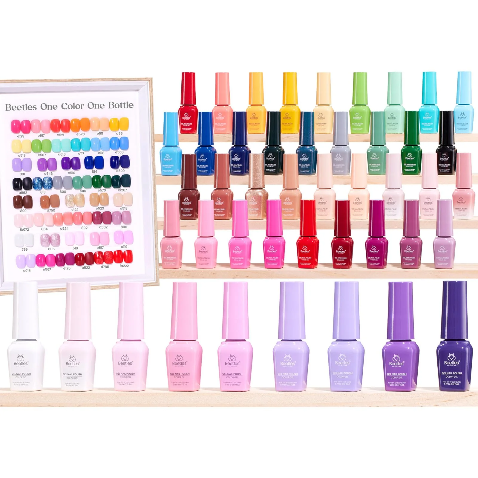 Beetles Gel Nail Starter Kit Emotional Journey 45 Colors Summer Nails Grade Colorful Bottle All-in-One Mani Kit - Image 9