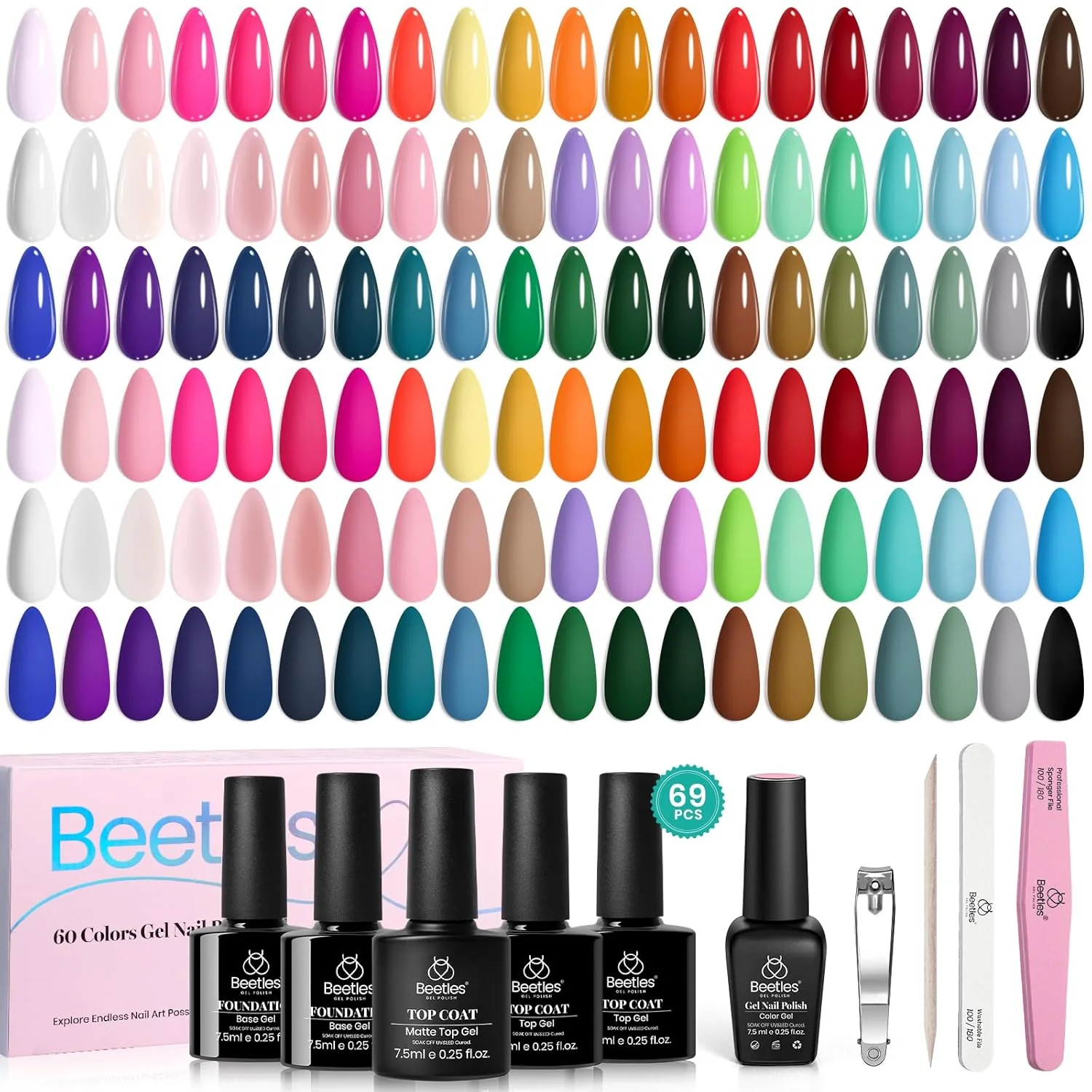 Beetles Gift Box - Emotional Spectrum︱60-Color Gel with Base & Top Coat - Image 8