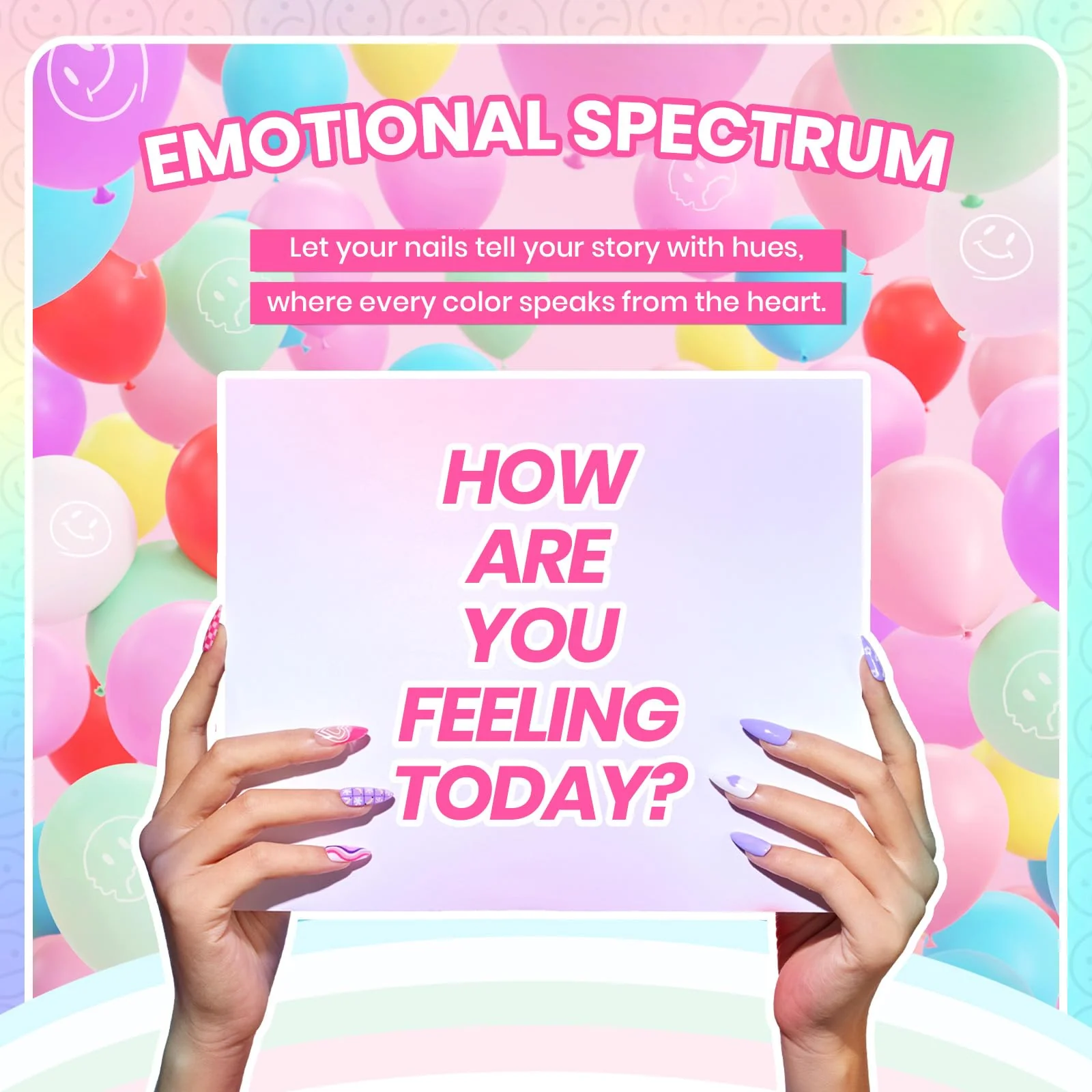Emotional Spectrum Beauty Kit: 55 Colors Spring Nails Nail Art Gels, Tools, Accessories, Care Essentials, and Eyelashes - Image 2