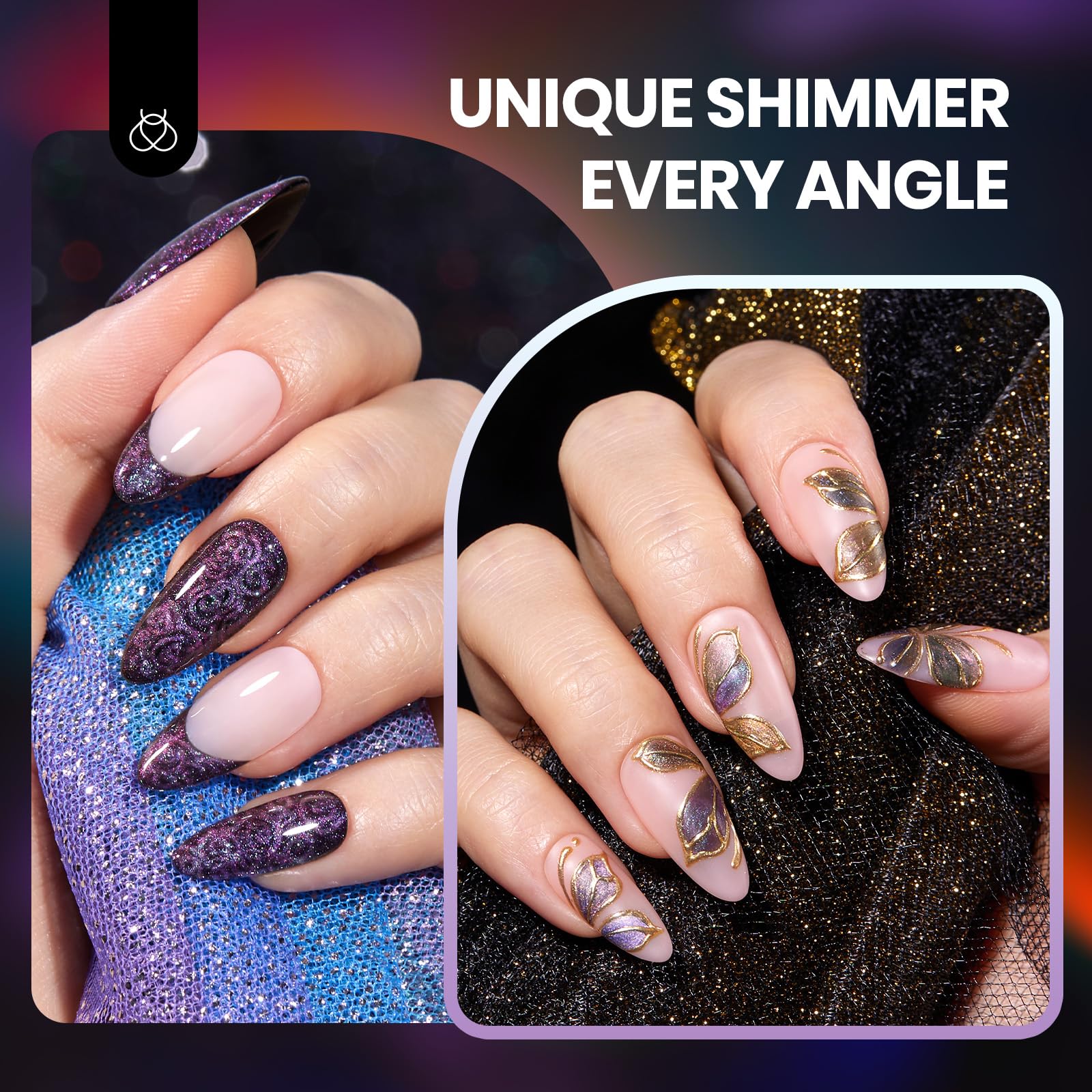 Enchanted Spectrum Winter Nails - Chameleon Galaxy Cat Eyes 6 Colors Gel Polish Set - Image 5