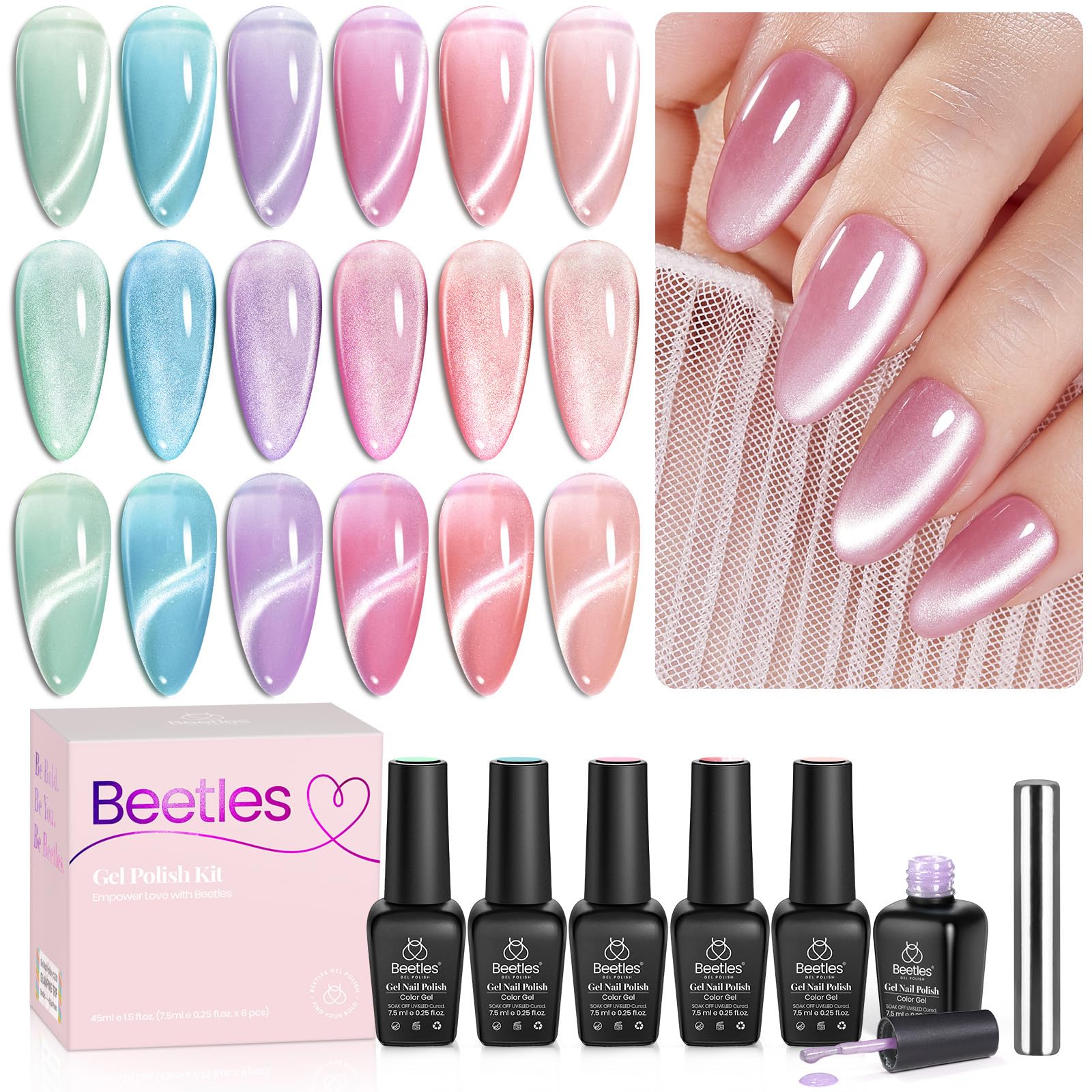 Fairy Garden  Cat Eye Nails 6 Colors Gel Polish Set - Image 8