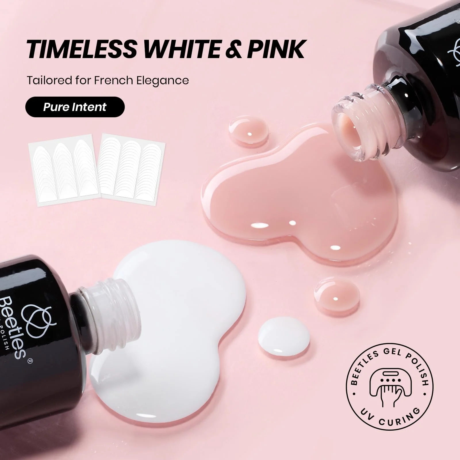 French Manicure Kit - White Nude Pink Gel Nail Polish Nails - Image 4