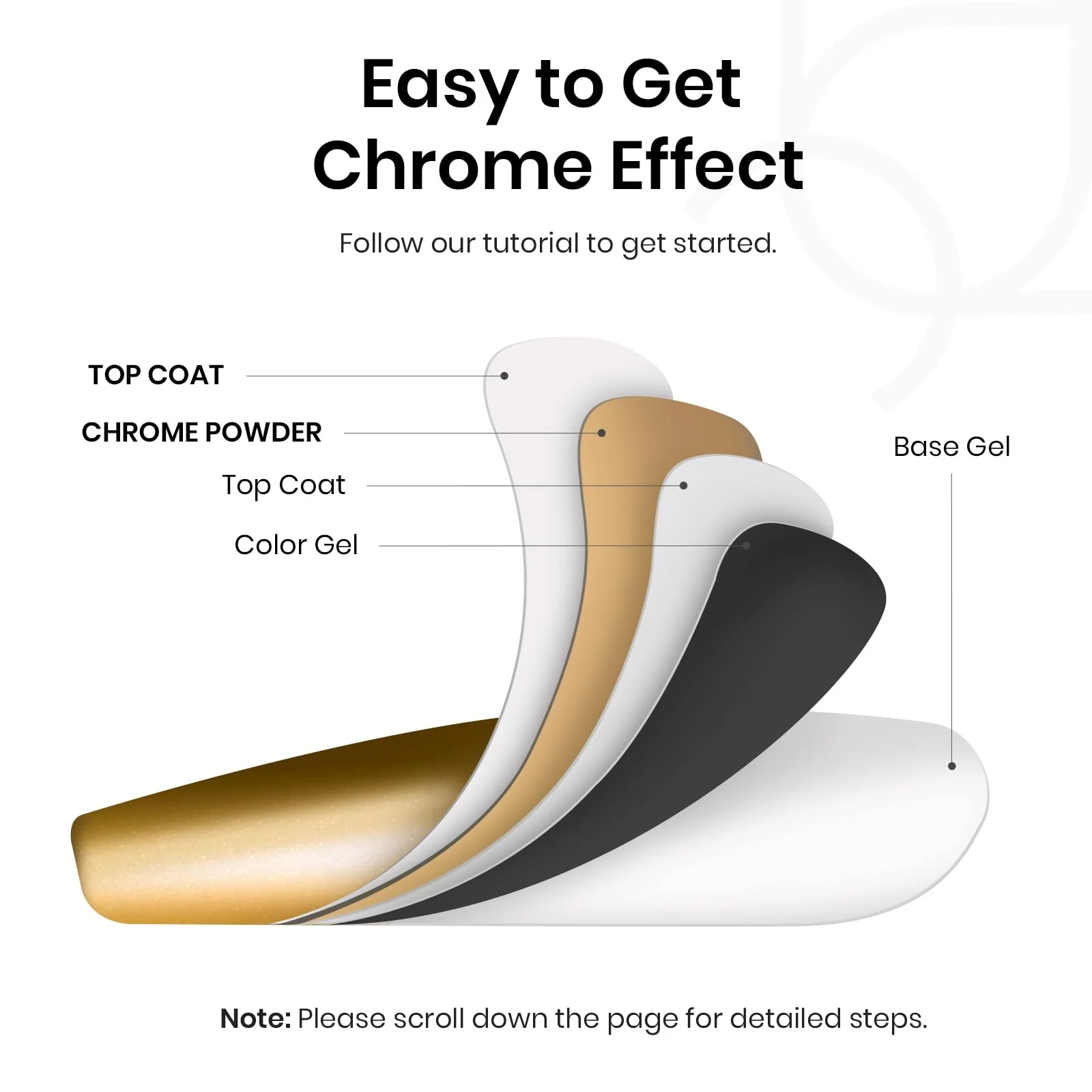 Gold Metallic Silver -Chrome Nail Powder - Image 3