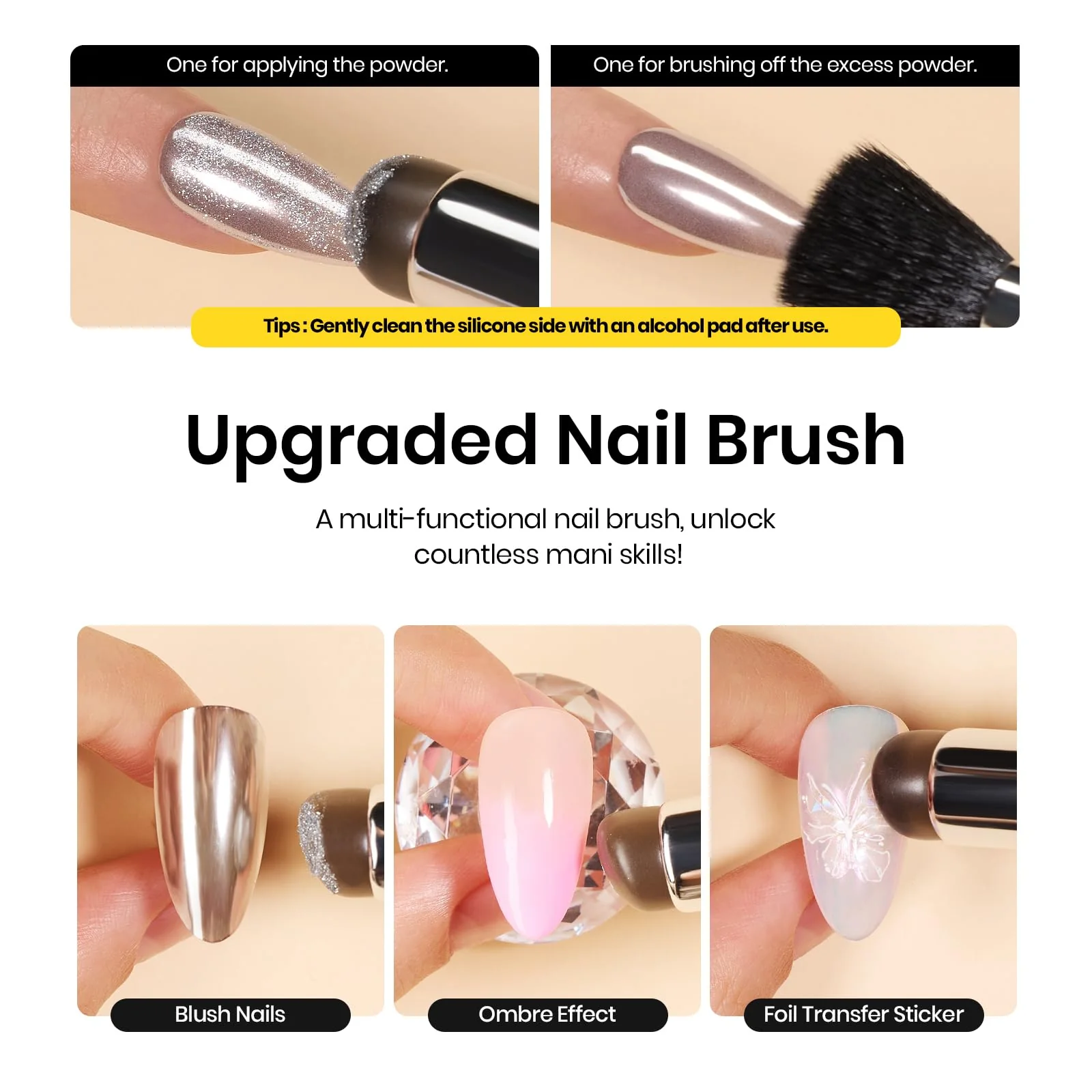 Gold Metallic Silver -Chrome Nail Powder - Image 6