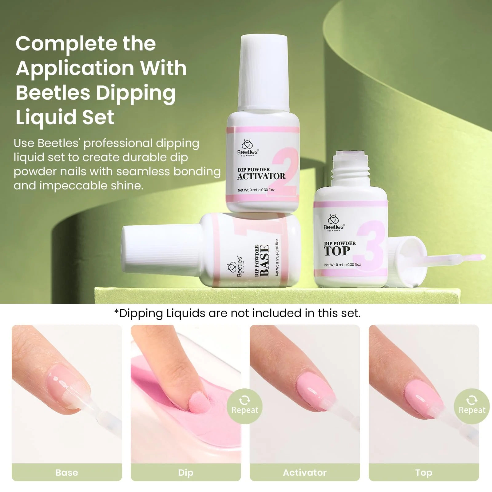 Green Glitter | 6 color D powder Dip Nail Kit set - Image 7