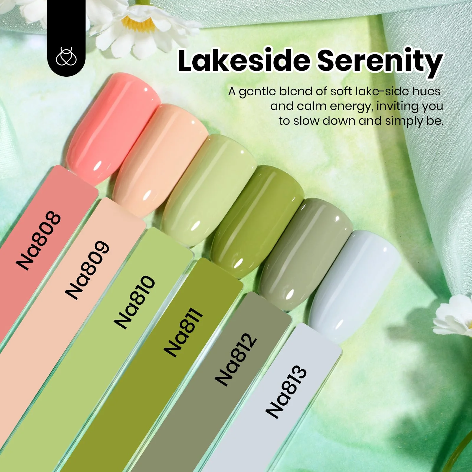 Hema Free Lakeside Serenity Nails - Colorful Bottle 6 Color Each 15ml Gel Polish Summer Nails - Image 3
