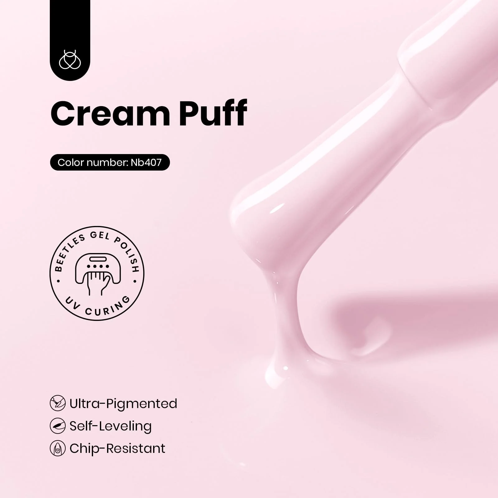 Hema - Free Cream Puff Nails - 15ML Baby Pink Gel Polish - Image 3