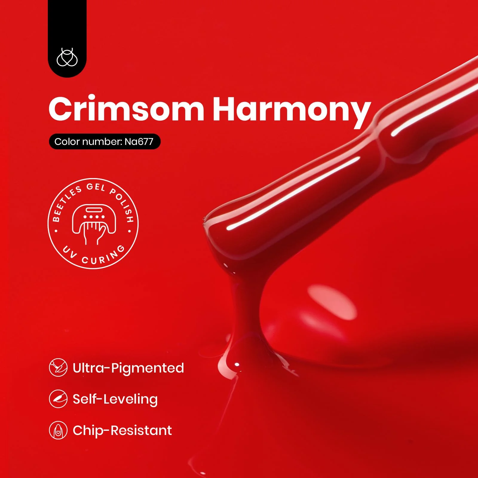 Hema - Free Crimsom Harmony  Nails - 15ML Classic Red Gel Nail Polish - Image 3