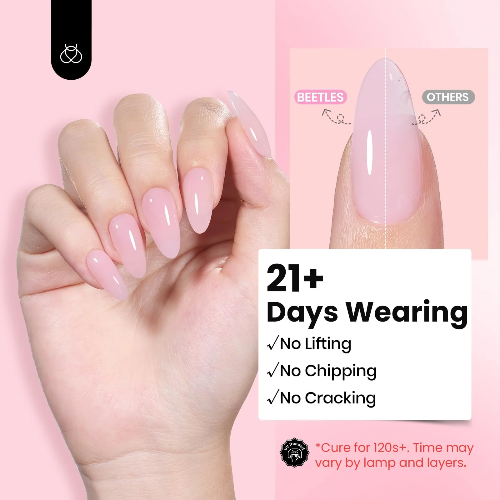 HEMA-Free Hard Gel Formula -1.06oz 9 in 1 Jelly Pink Cured Sculpting Stengthener Gel for Nail Extension - Image 5