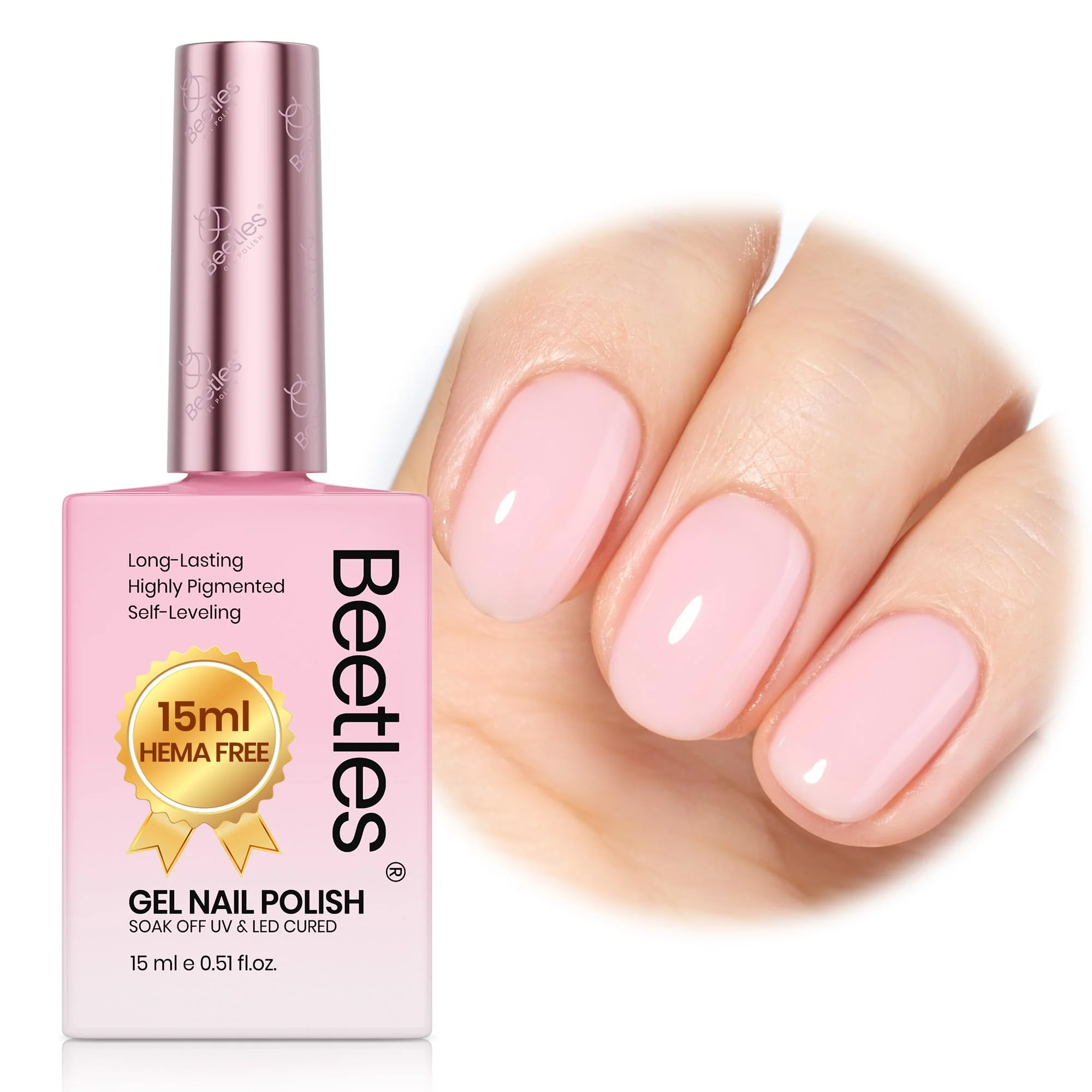 Hema - Free Misty Rose Spring Nails- 15ML Natural Nude Pink Gel Polish Nail Concealer Jelly Sheer