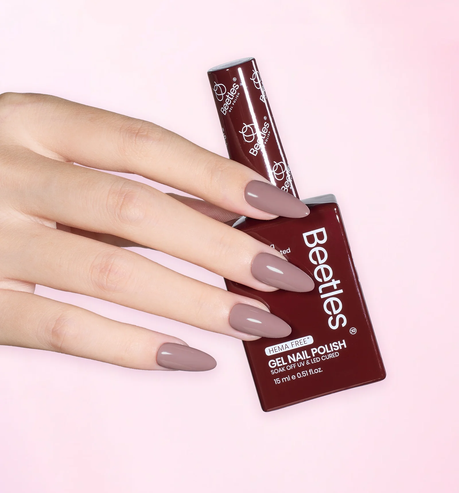 Hema Free Nude Brown Nails - Colorful Bottle 6 Color Each 15ml Pink Gel Polish - Image 4