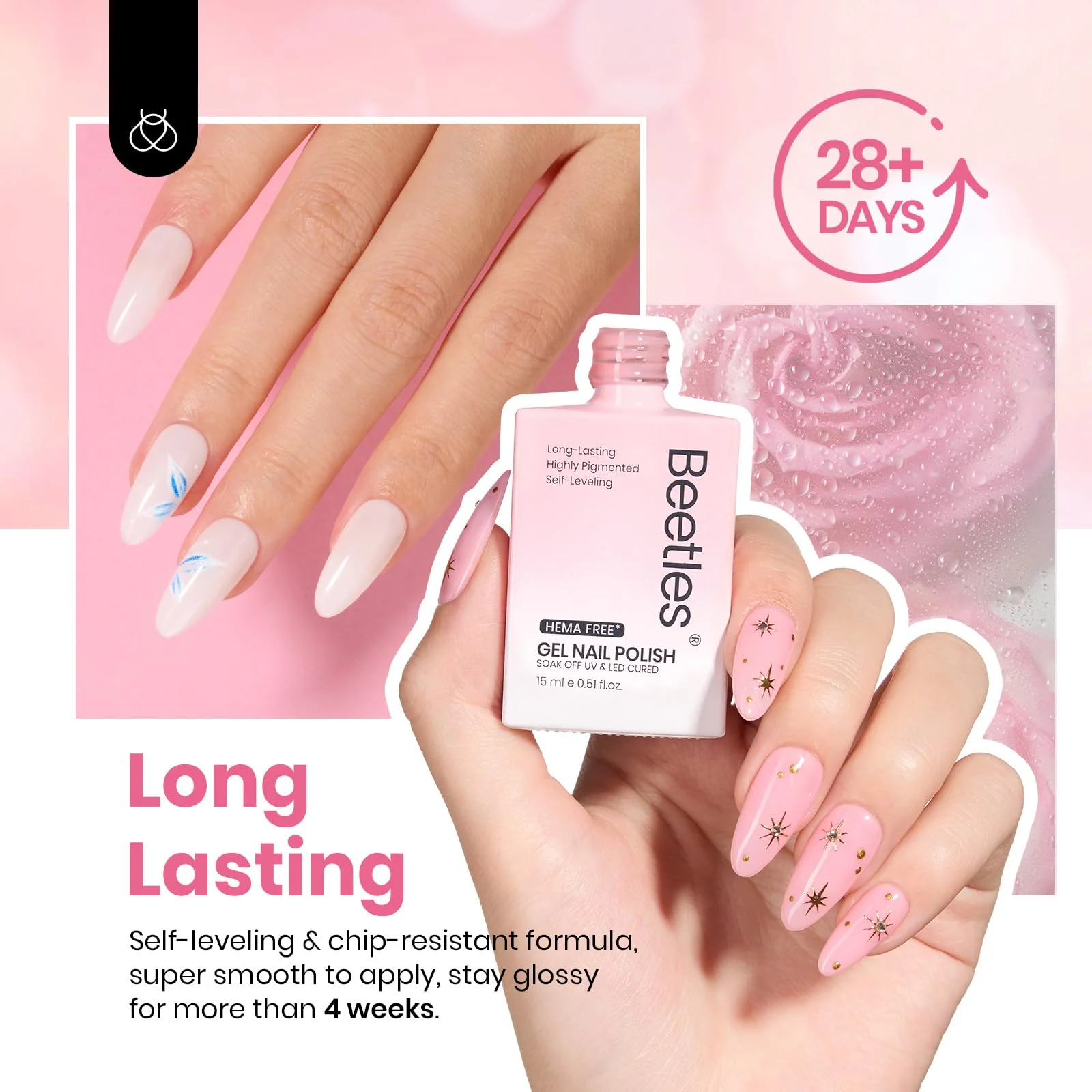 Hema-free Pink Romance | Colorful Bottle 6 Color Each 15ml Summer Nails  Gel Polish - Image 5