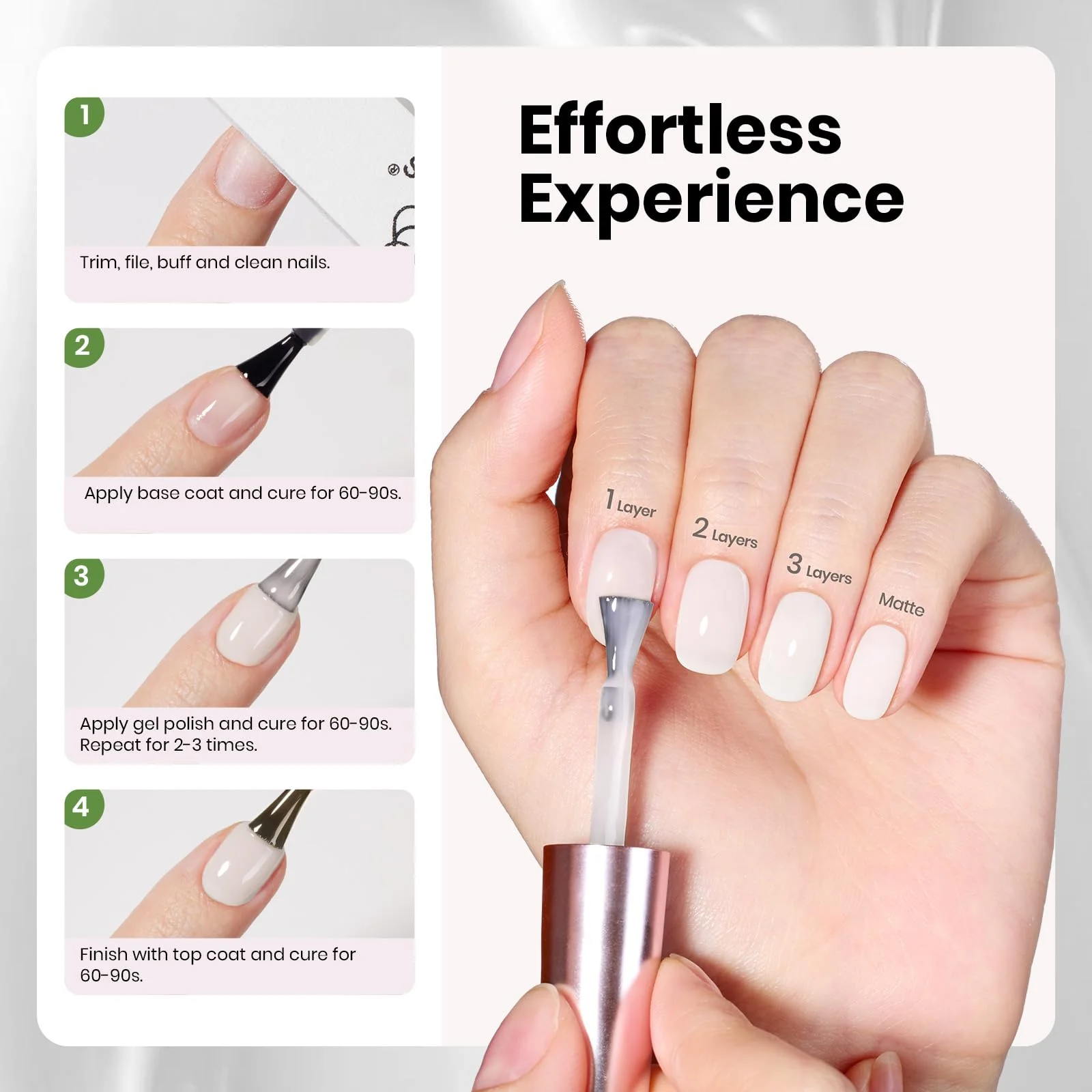 Hema - Free Vanila Milkshake Nails - 15ml Jelly Natural Nude Milky White Gel Nail Polish - Image 7