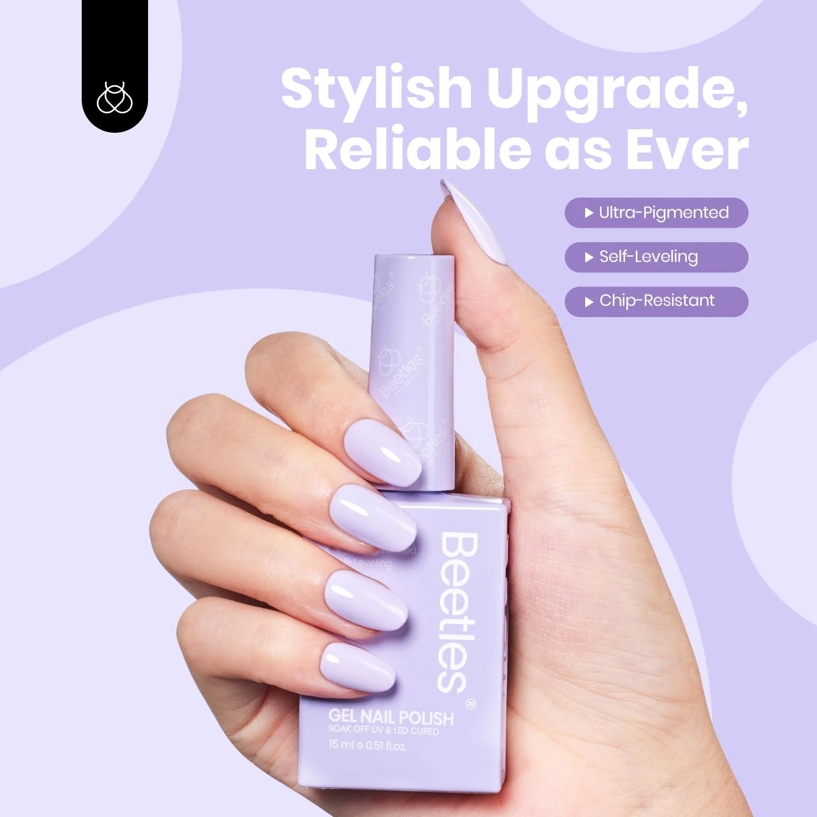 Lavender Haze - Purple Colorful Gel Polish 15ml Nails - Image 7
