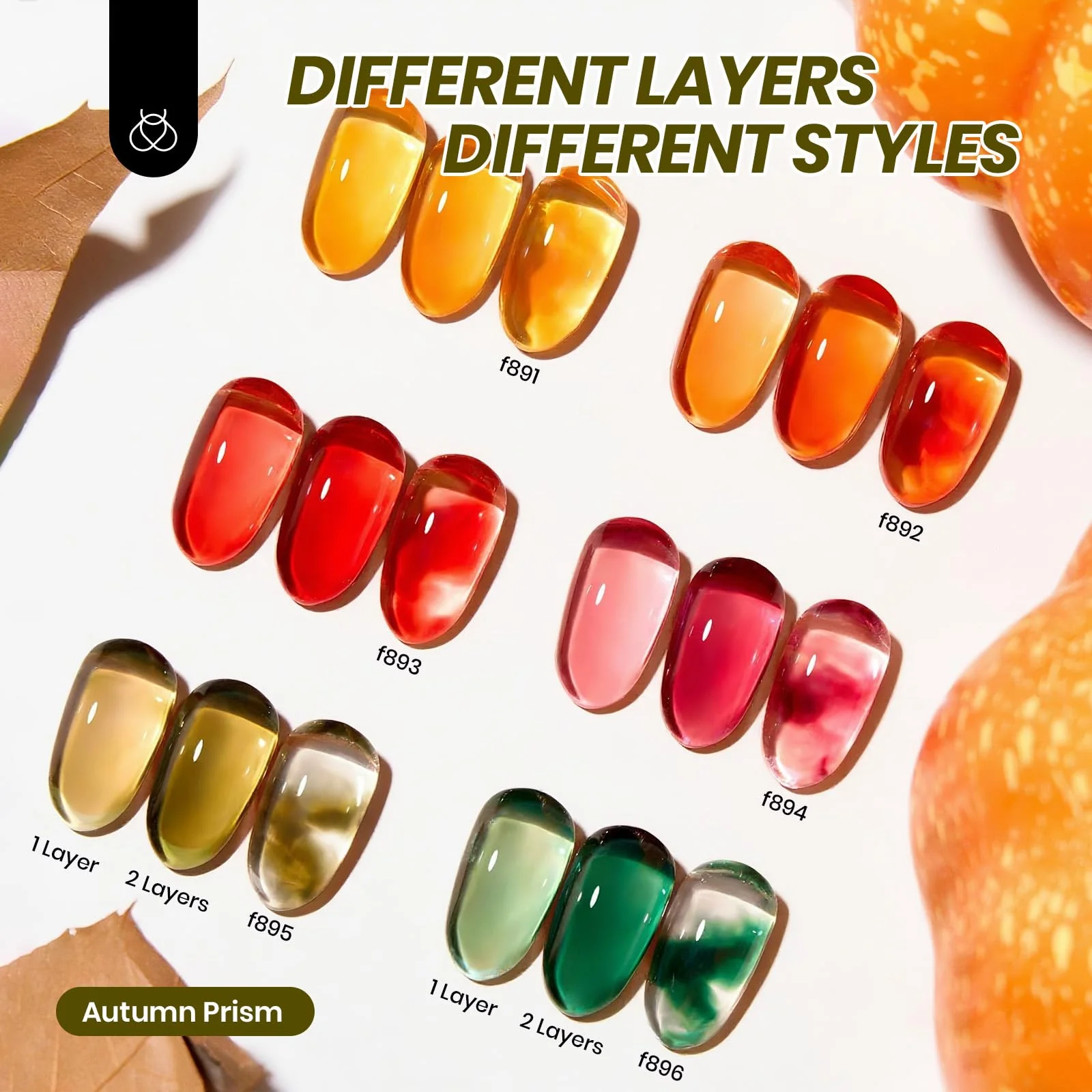 Long Lasting Sheer Glow - 6 Colors Gel Nail Polish Set - Image 2