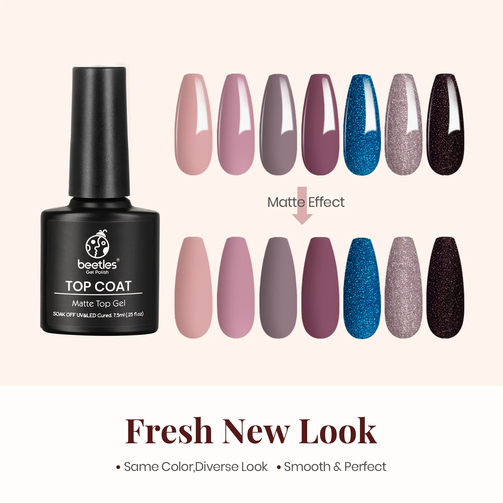 Beetles Gel Matte Top Coat: Long-Lasting, No Wipe Gel Nail Polish - Image 5