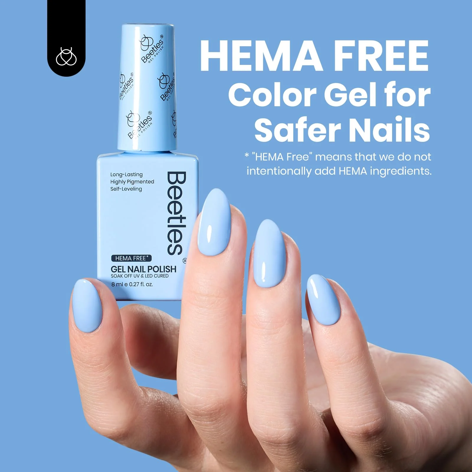 Hema Free Memories Nails  - Blue Colorful Gel Polish 8ml - Image 3