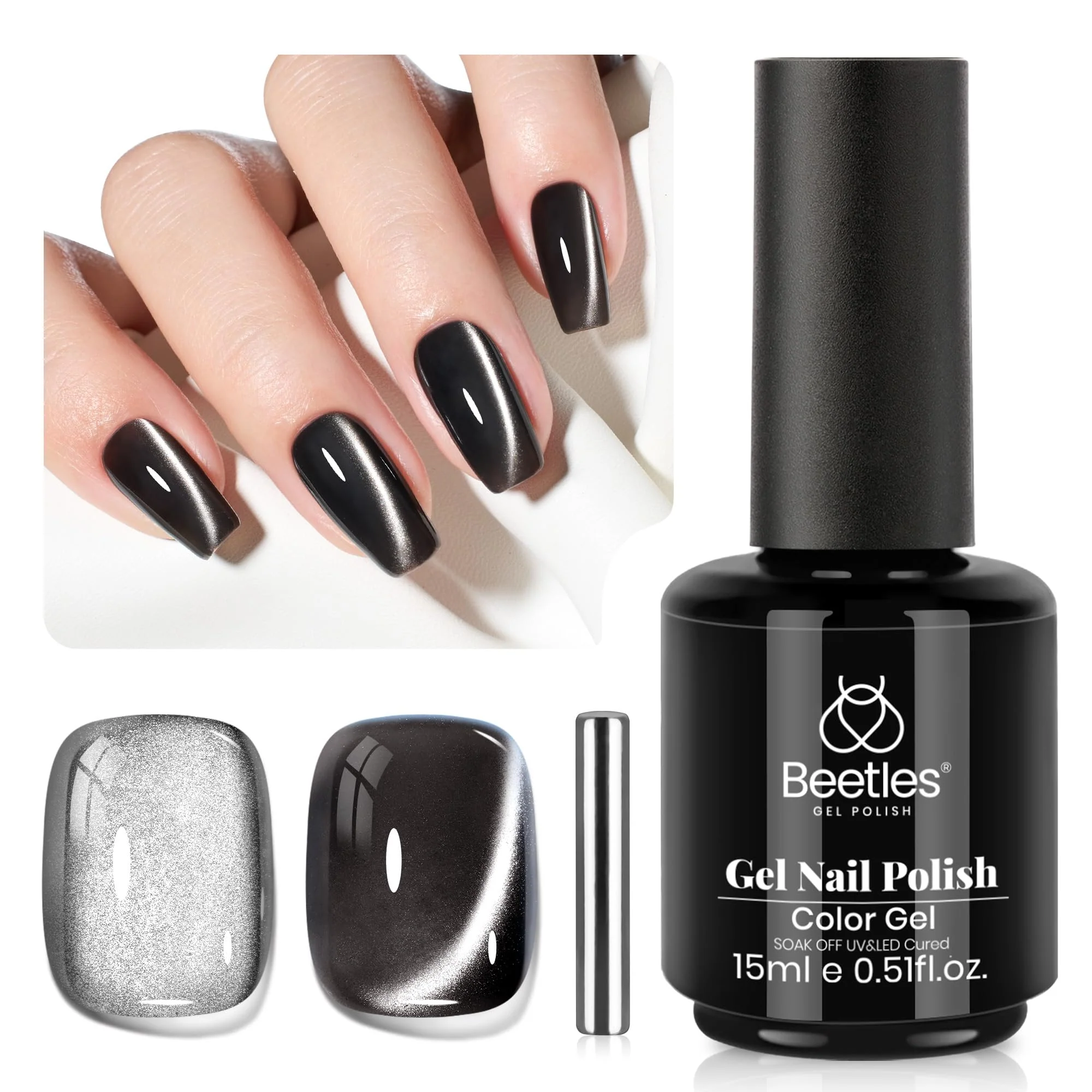 Midnight Sands Cat Eye - 15ml Gel Polish Silver Nail Colors - Image 9