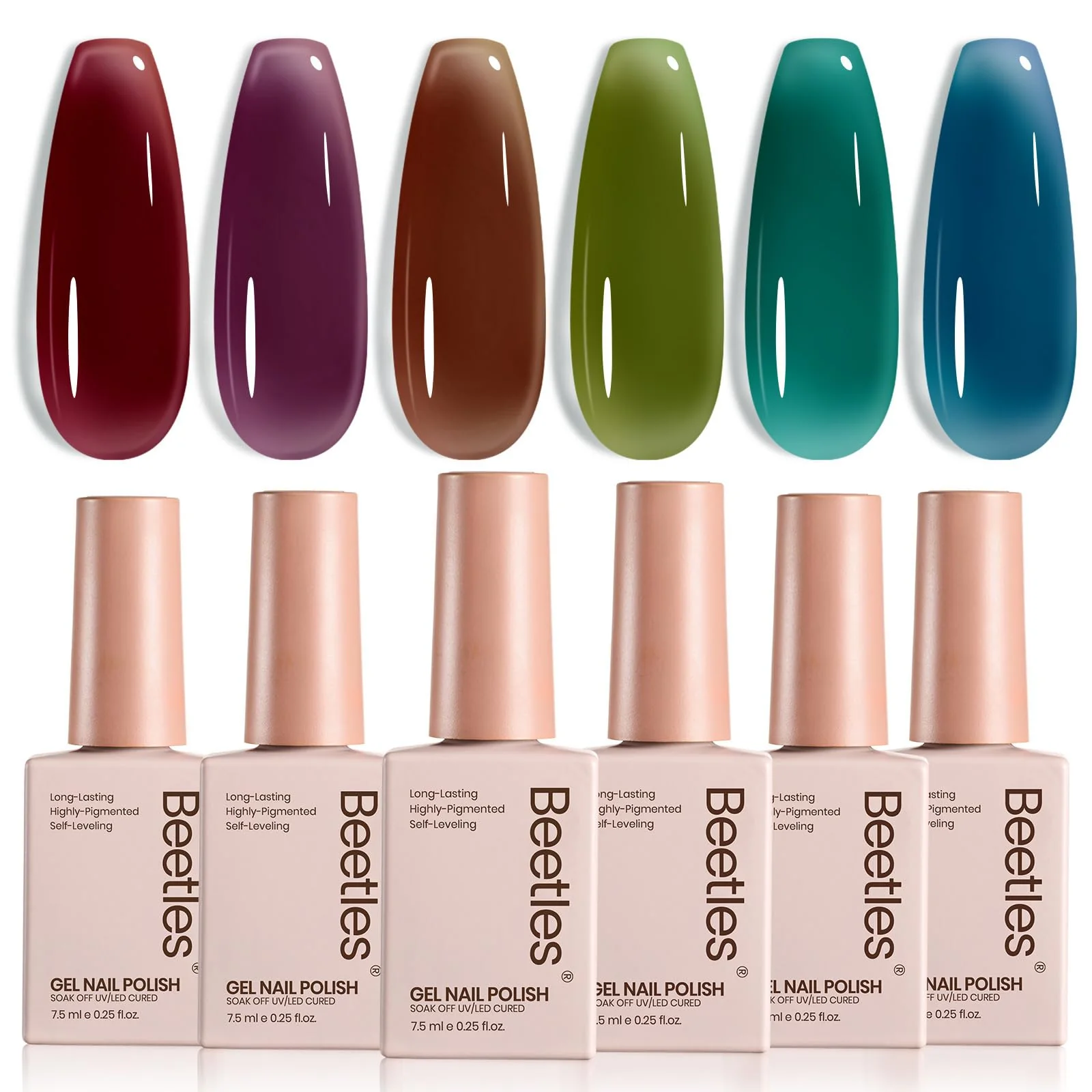Midnight Syrup Nails - 6 Colors Jelly Fall Gel Nail Polish Set Christmas Nails