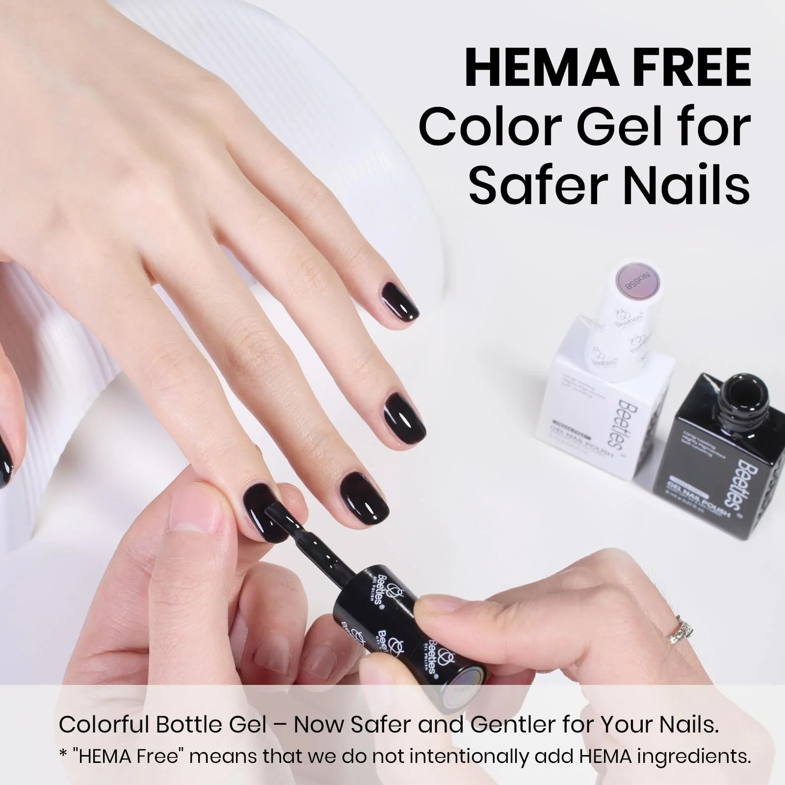 Monochrome Aesthetics Black White Gel Nail Polish Kit - 2 Colors Hema Free (Each 8ml) - Image 2