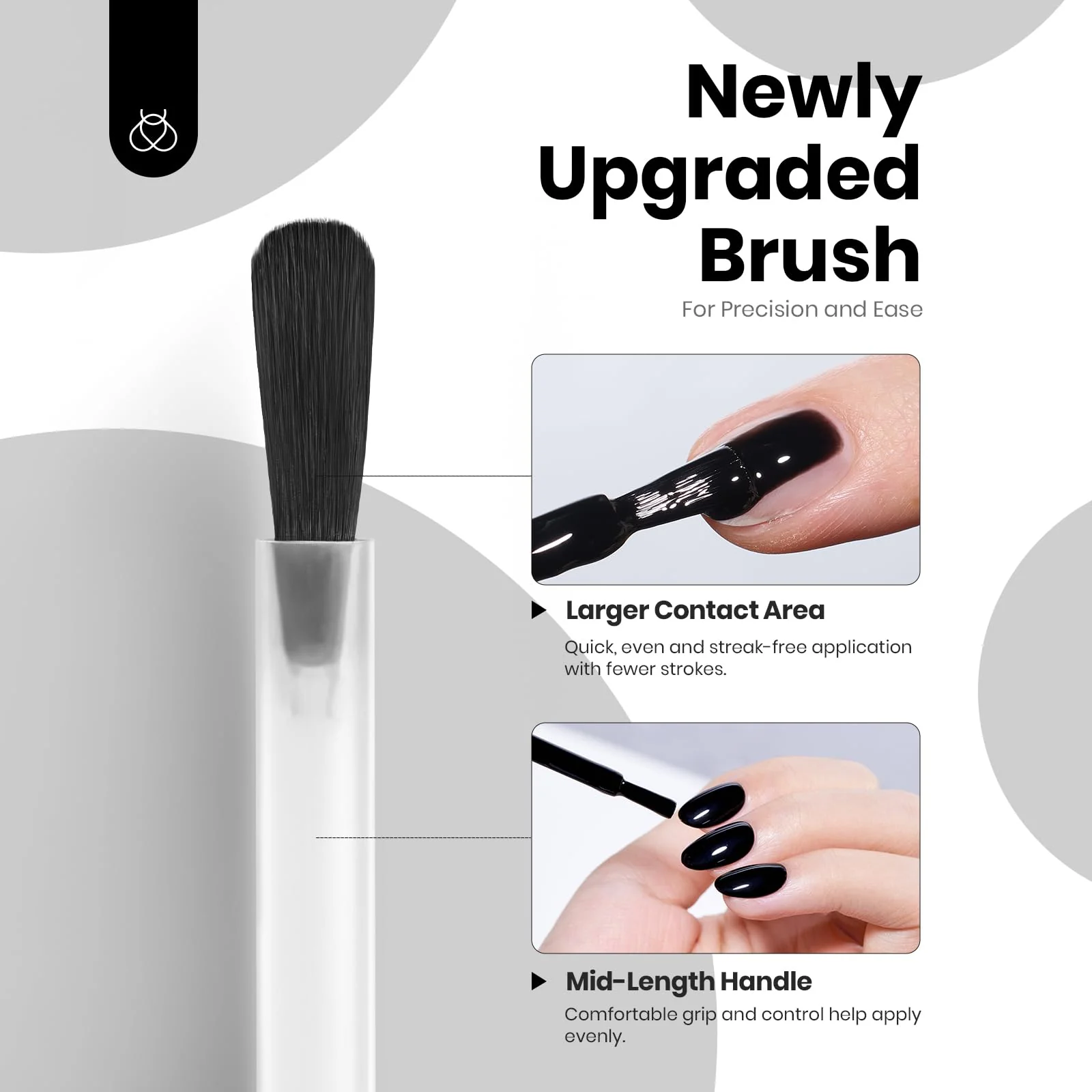 Monochrome Aesthetics Black White Gel Nail Polish Kit - 2 Colors Hema Free (Each 8ml) - Image 7