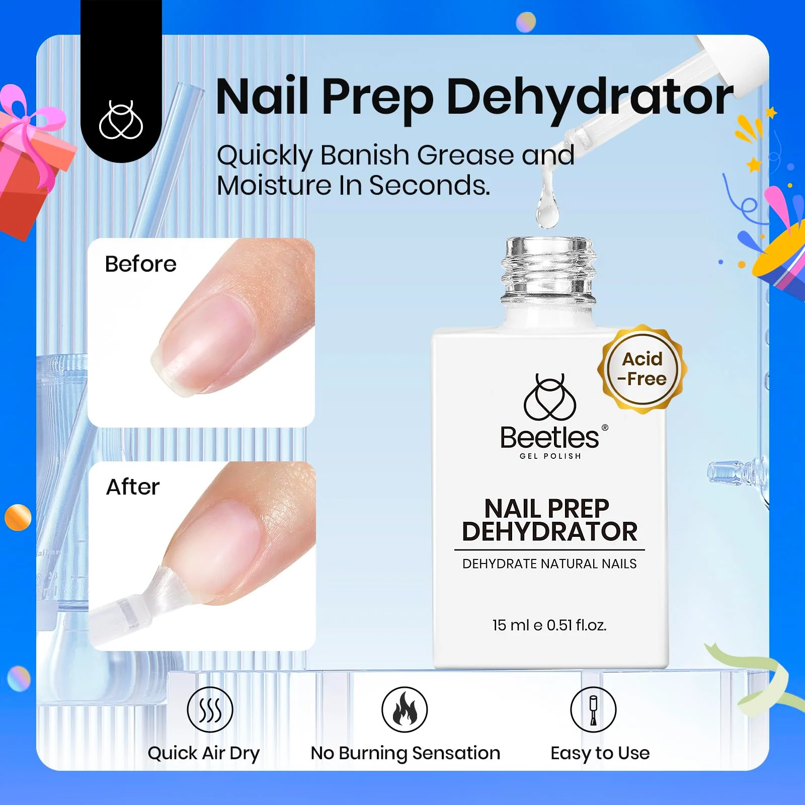 Nail Dehydrator and Primer Set - Acid Free HEMA Free Natural Prep for Long-Lasting Nails - Image 3