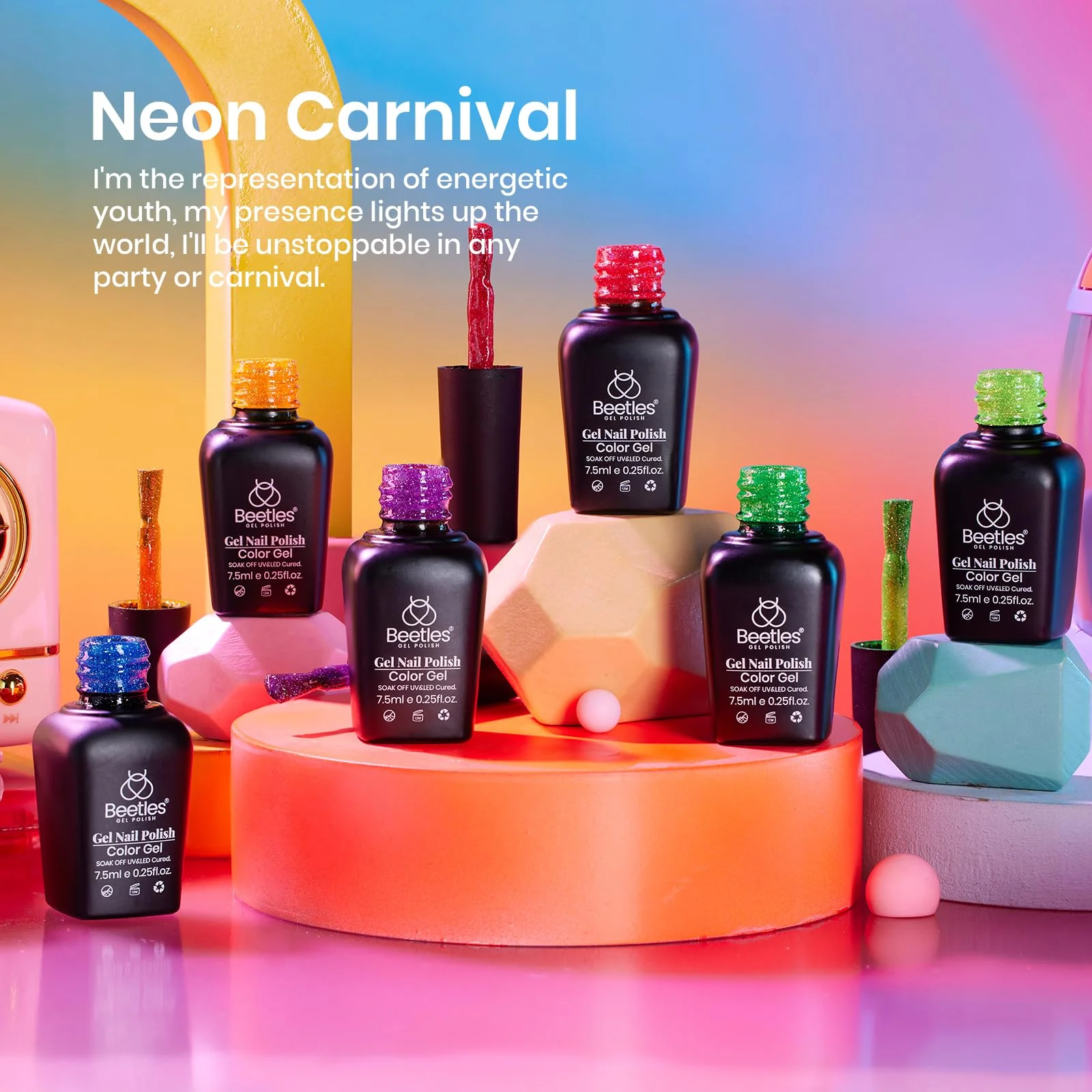 Neon Carnival | 6 Colors Gel Polish Set Summer Nails - Image 4