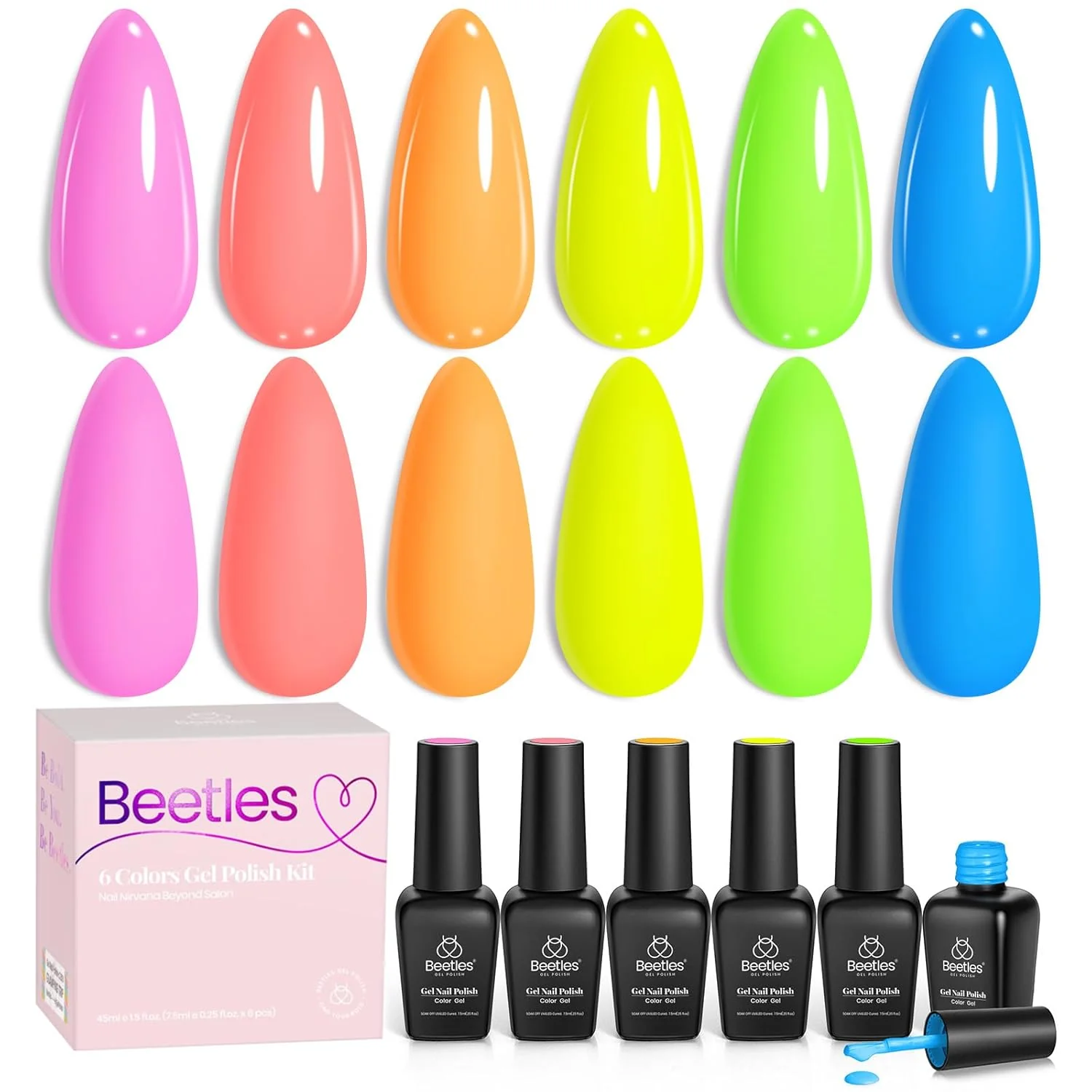 Neon Light | 6 Colors Gel Polish Set Summer Nail Set Gorgeous - Image 7