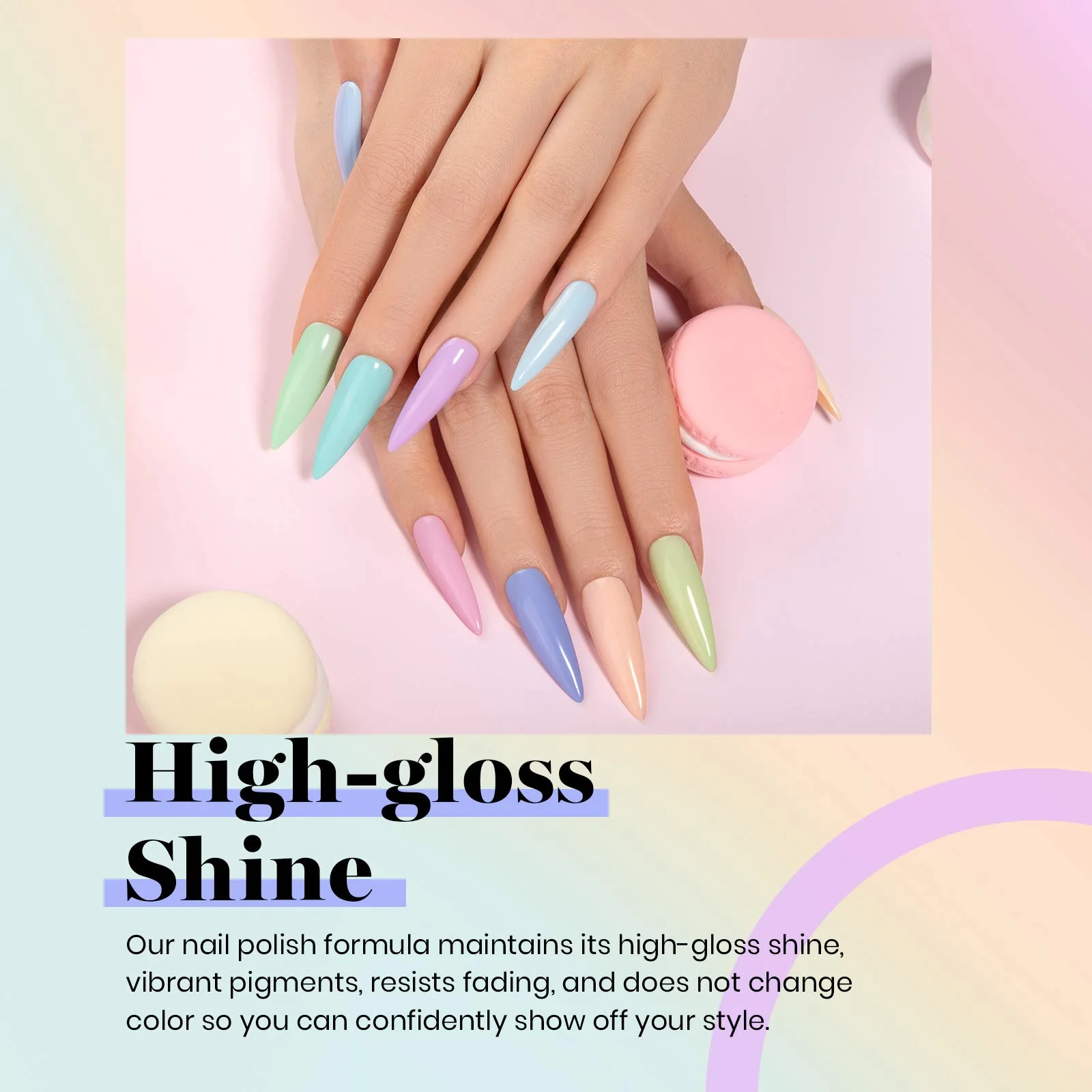 Pastel Paradise - 20 Gel Colors Set with Top and Base Coat (5ml/Each) Nails - Image 5