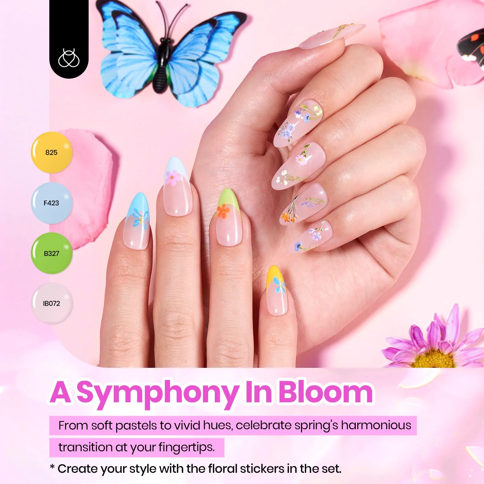Petal Symphony - 36 Nail Pastel Glitter Neon Rainbow Bright Gel Polish Summer Nails Colors - Image 2