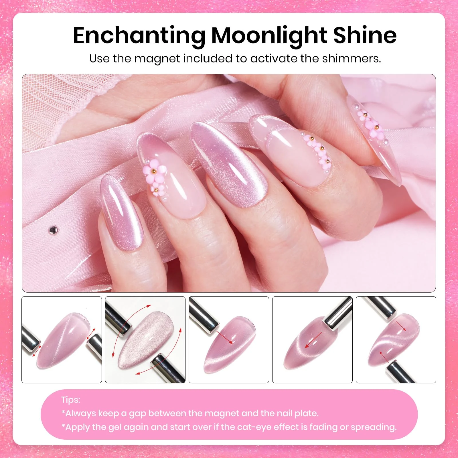 Pink Cat Eye |15ml Holographic Glitter Nail Gel Polish - Image 5