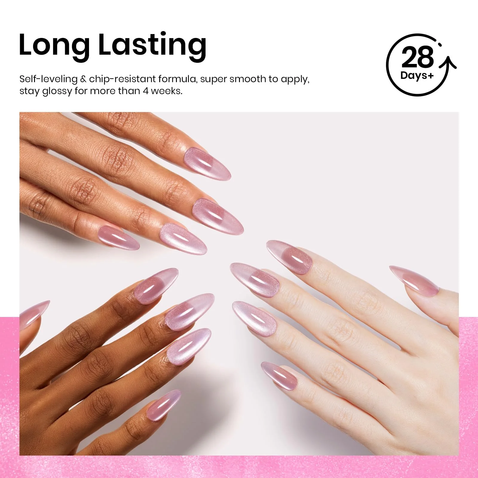 Pink Cat Eye |15ml Holographic Glitter Nail Gel Polish - Image 6