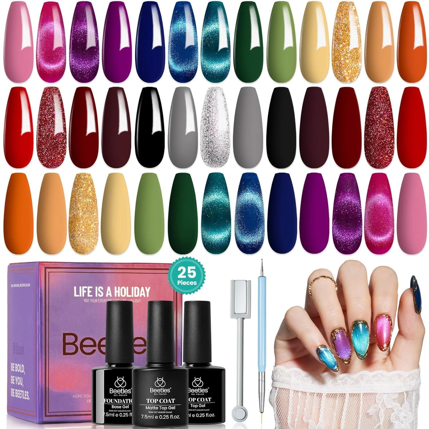 Gemstone Party - 20 Colors Gel Nail Polish Gift Set - Image 8