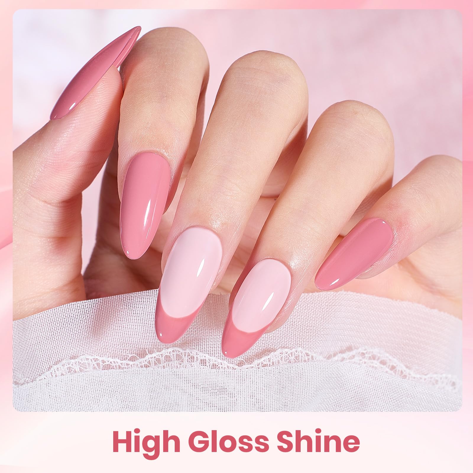 Glossy and Matte Effect - 6 Colors Summer Nails Light Pink Nude Gel Polish Soak Off Kit - Image 3
