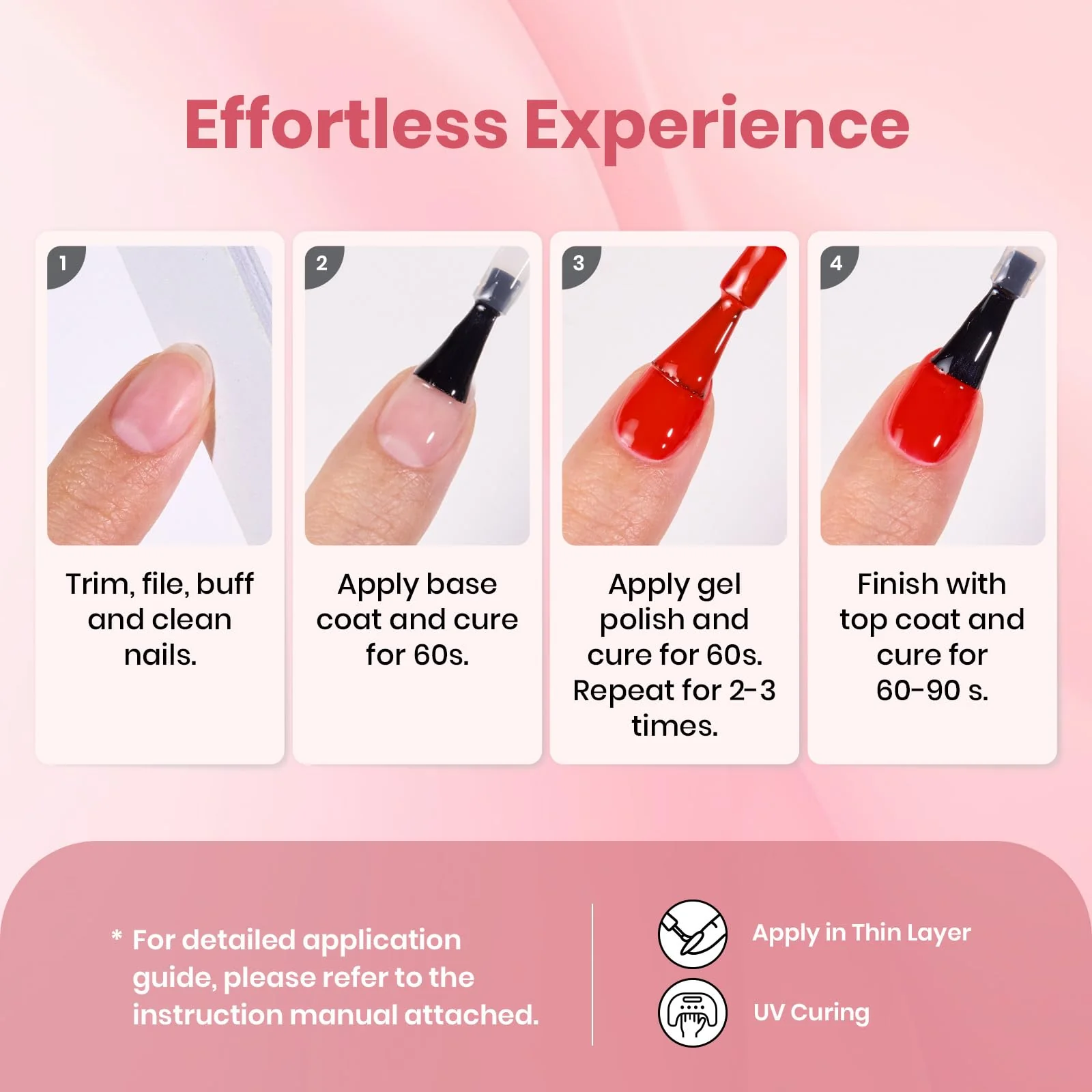 Glossy and Matte Effect - 6 Colors Summer Nails Light Pink Nude Gel Polish Soak Off Kit - Image 8