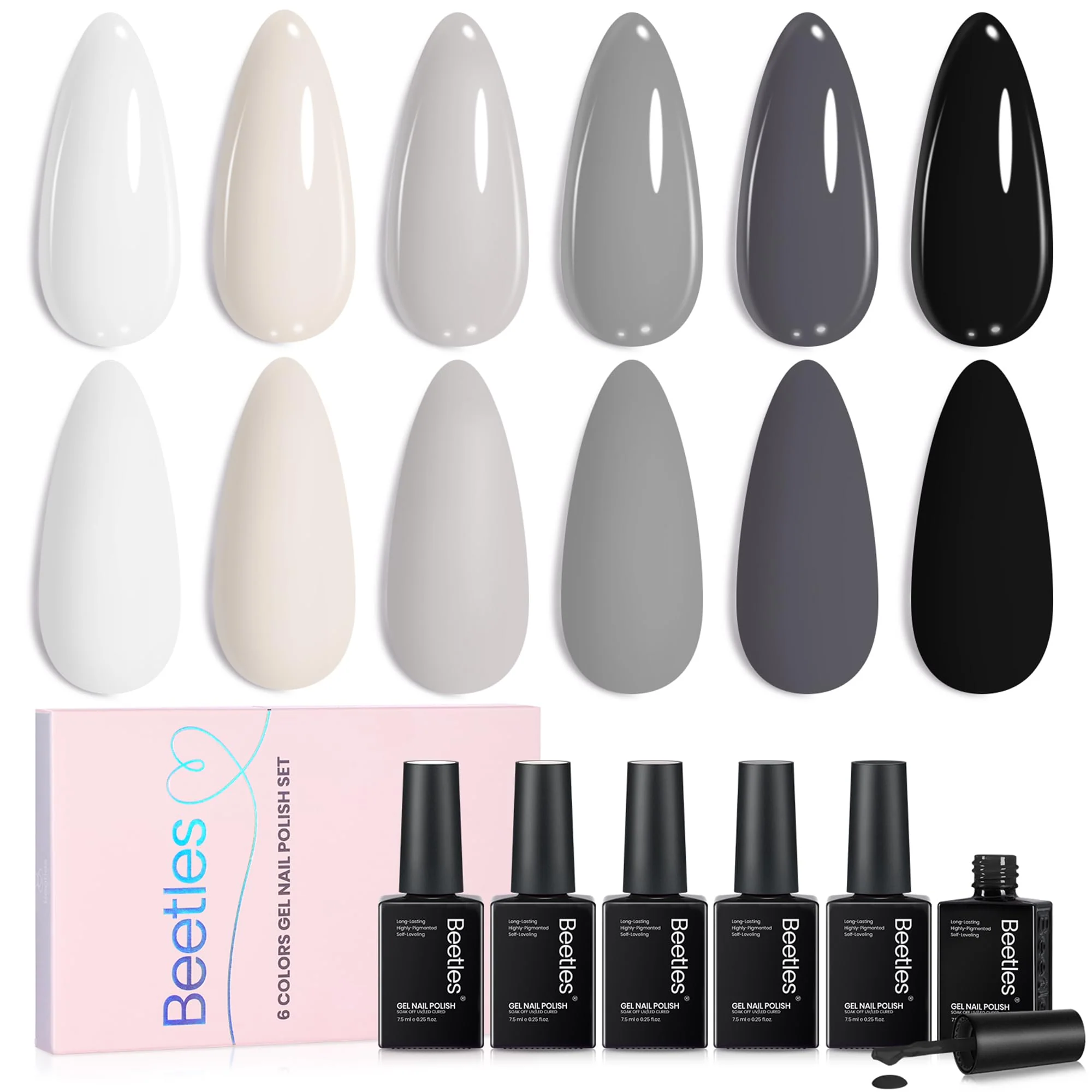 Prime High Gloss Shine -  6 Color Gel Nail Polish Kit - Image 7