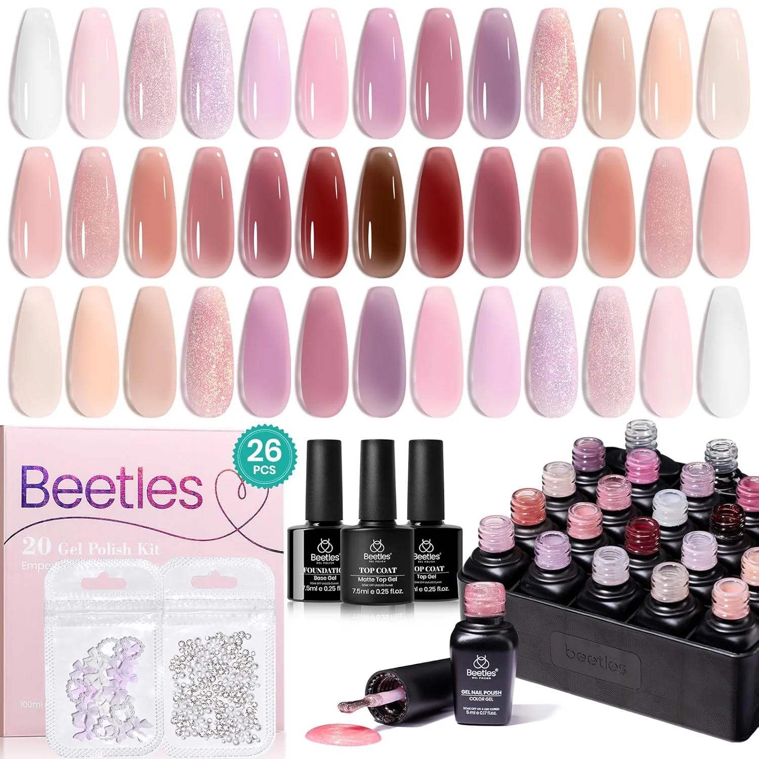 Pristine Grace-20 Gel Colors Set with Top and Base Coat (5ml/Each) - Image 8