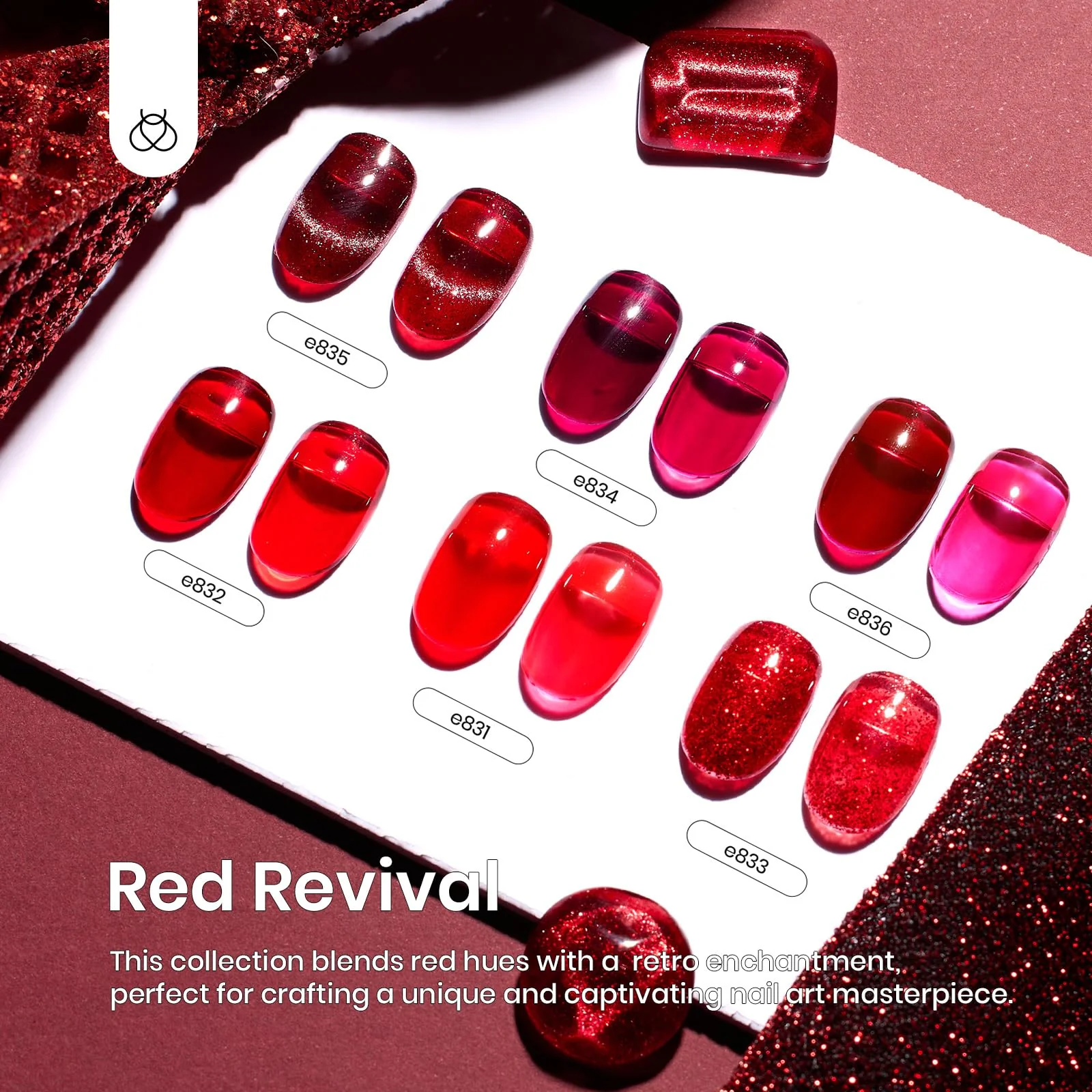 Red Revival 6 Colors Nails Gel Polish Set - Image 3