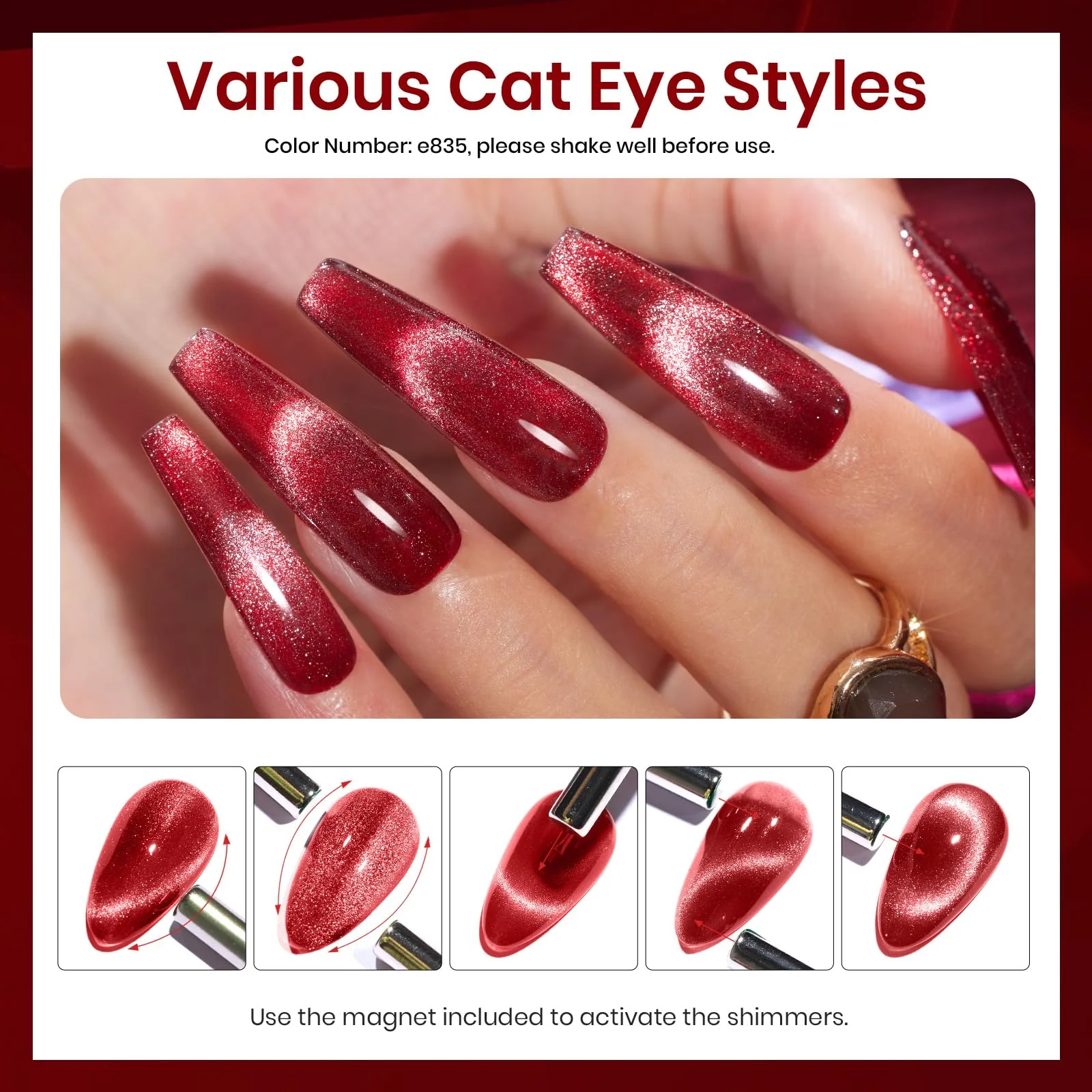 Red Revival 6 Colors Nails Gel Polish Set - Image 5