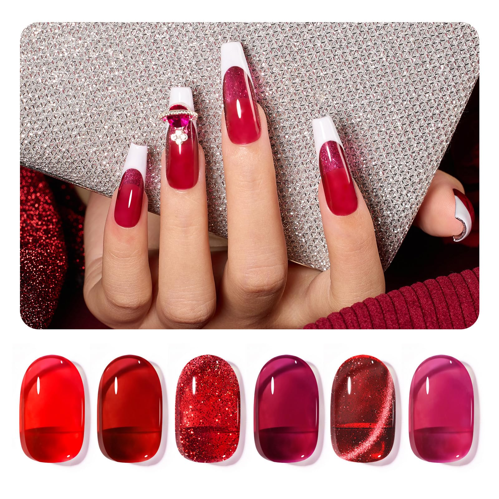 Red Revival 6 Colors Nails Gel Polish Set - Image 8