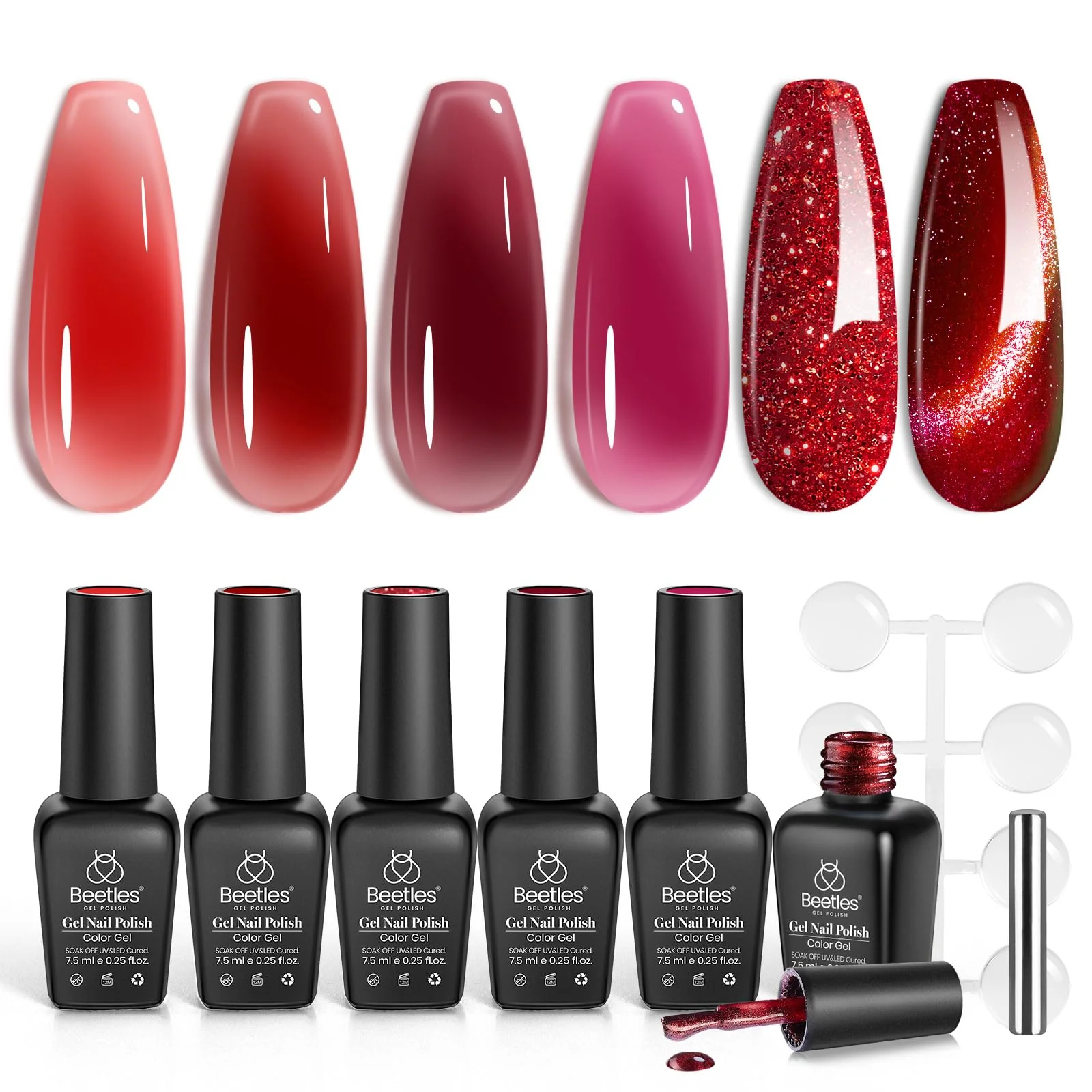 Red Revival 6 Colors Nails Gel Polish Set - Image 9