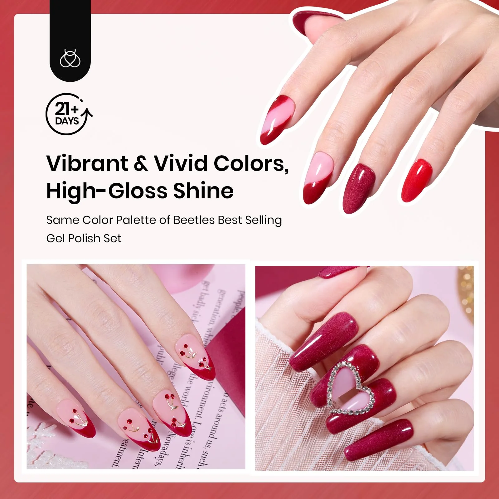 Ruby Preface |  6 color D powder Dip Red Nail Kit set - Image 3
