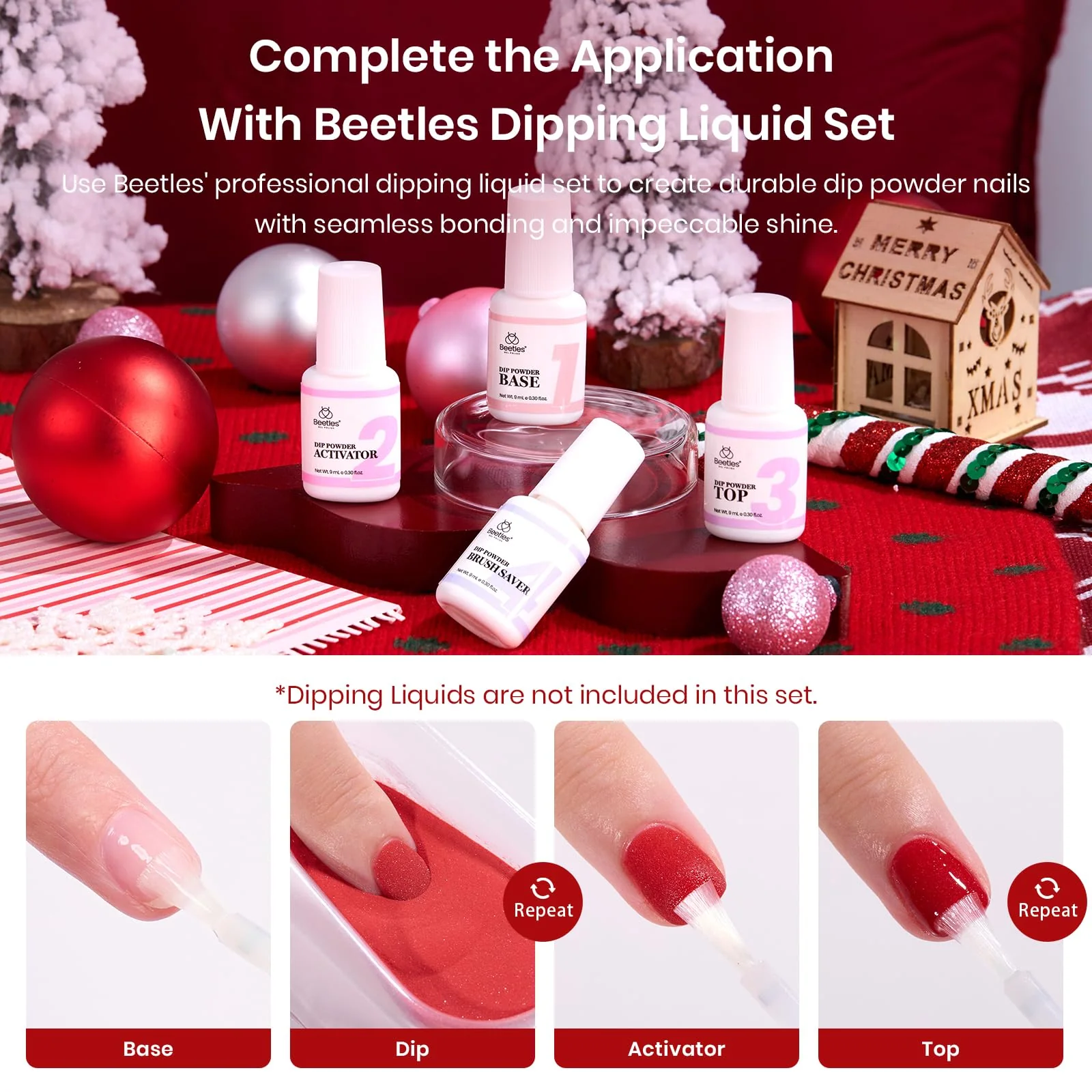 Ruby Preface |  6 color D powder Dip Red Nail Kit set - Image 4