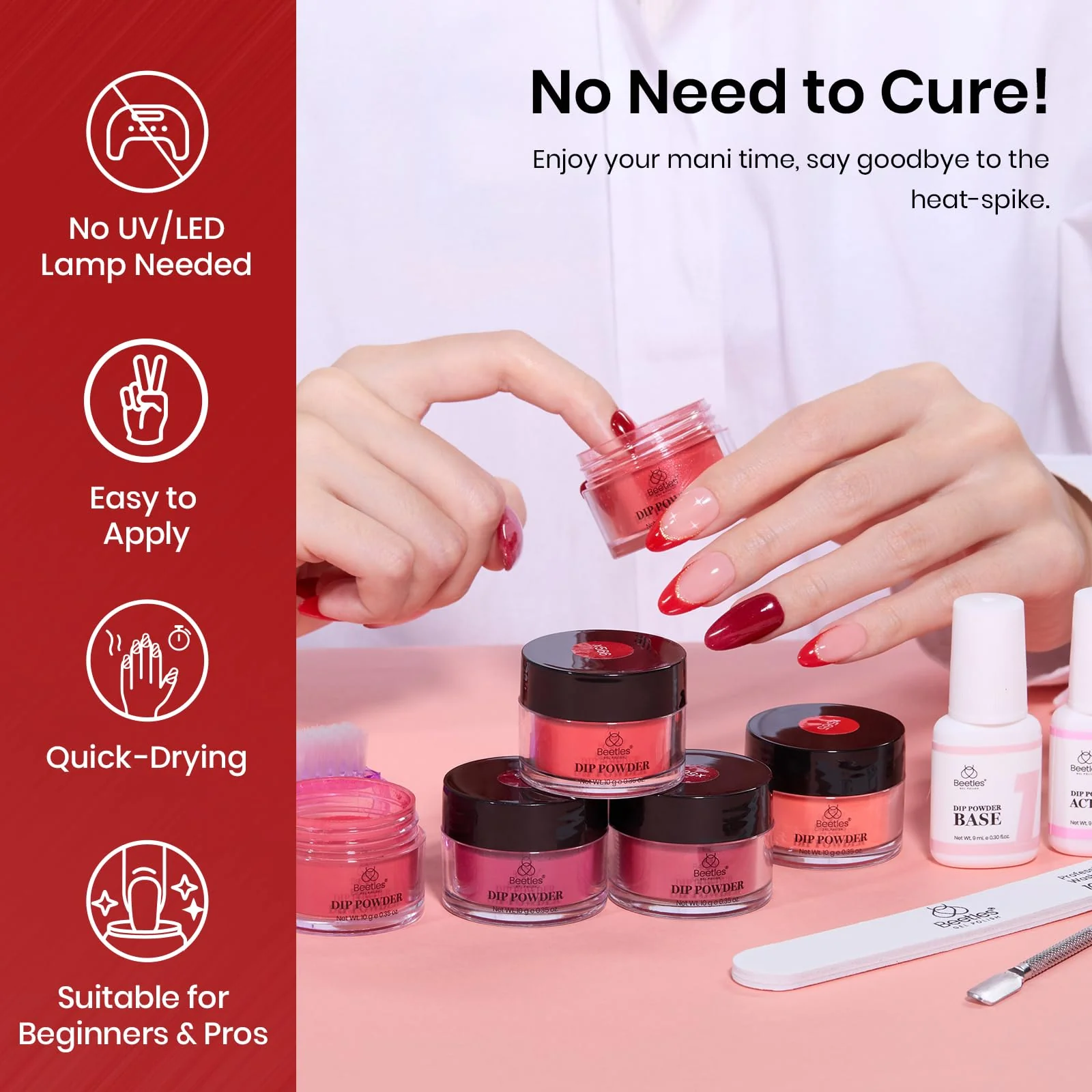 Ruby Preface |  6 color D powder Dip Red Nail Kit set - Image 7