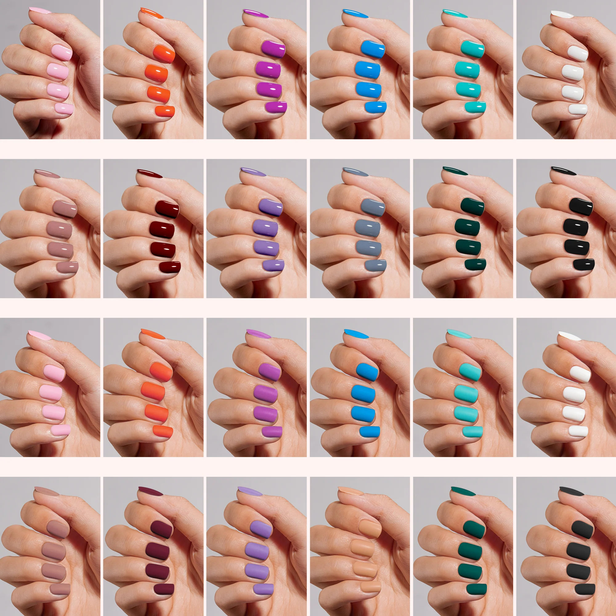 Short Squaval Press on Nails Kit 576Pcs 24 Colors - Image 3